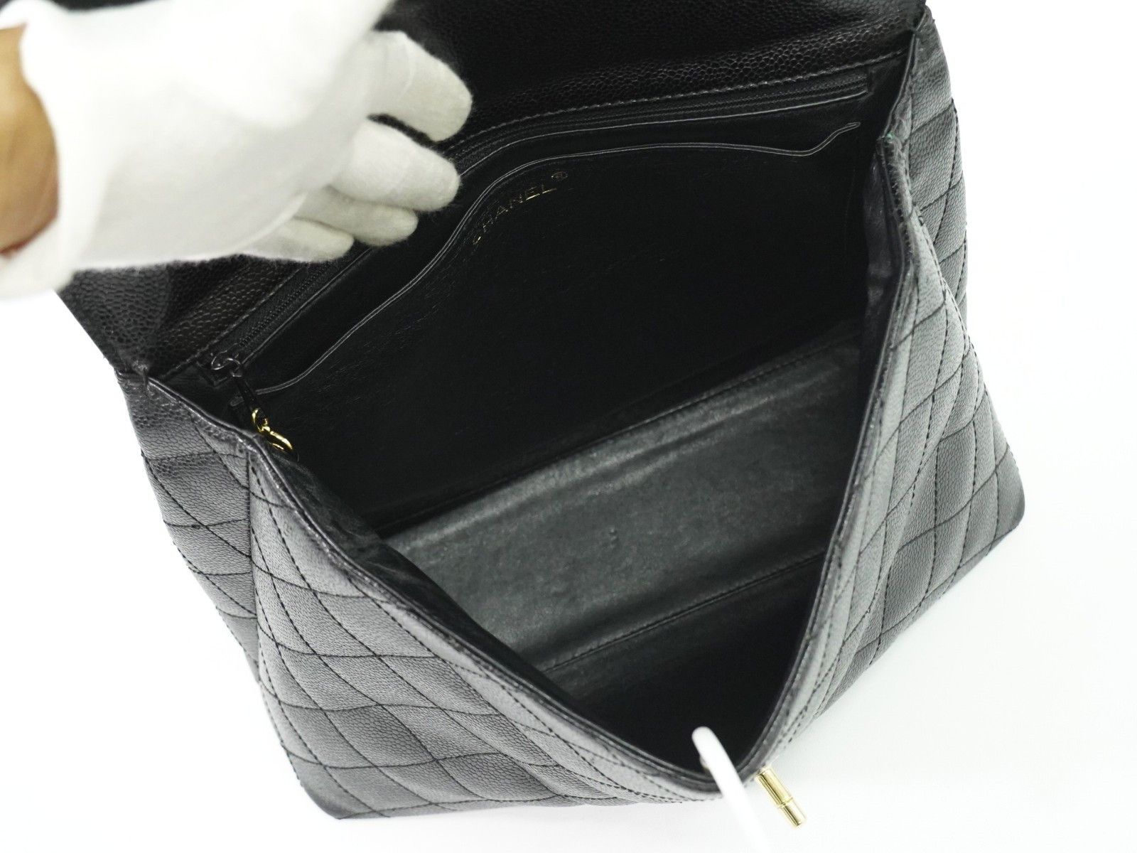 Chanel Chanel Coco Top Handle Bag Quilted Caviar Size ONE SIZE - 4 Thumbnail