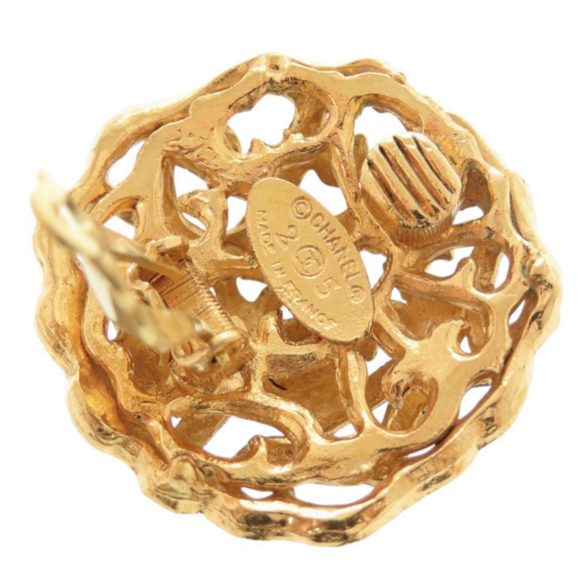 Chanel CHANEL Vintage Coco Mark GP Gold Earrings 0146 Size ONE SIZE - 4 Thumbnail