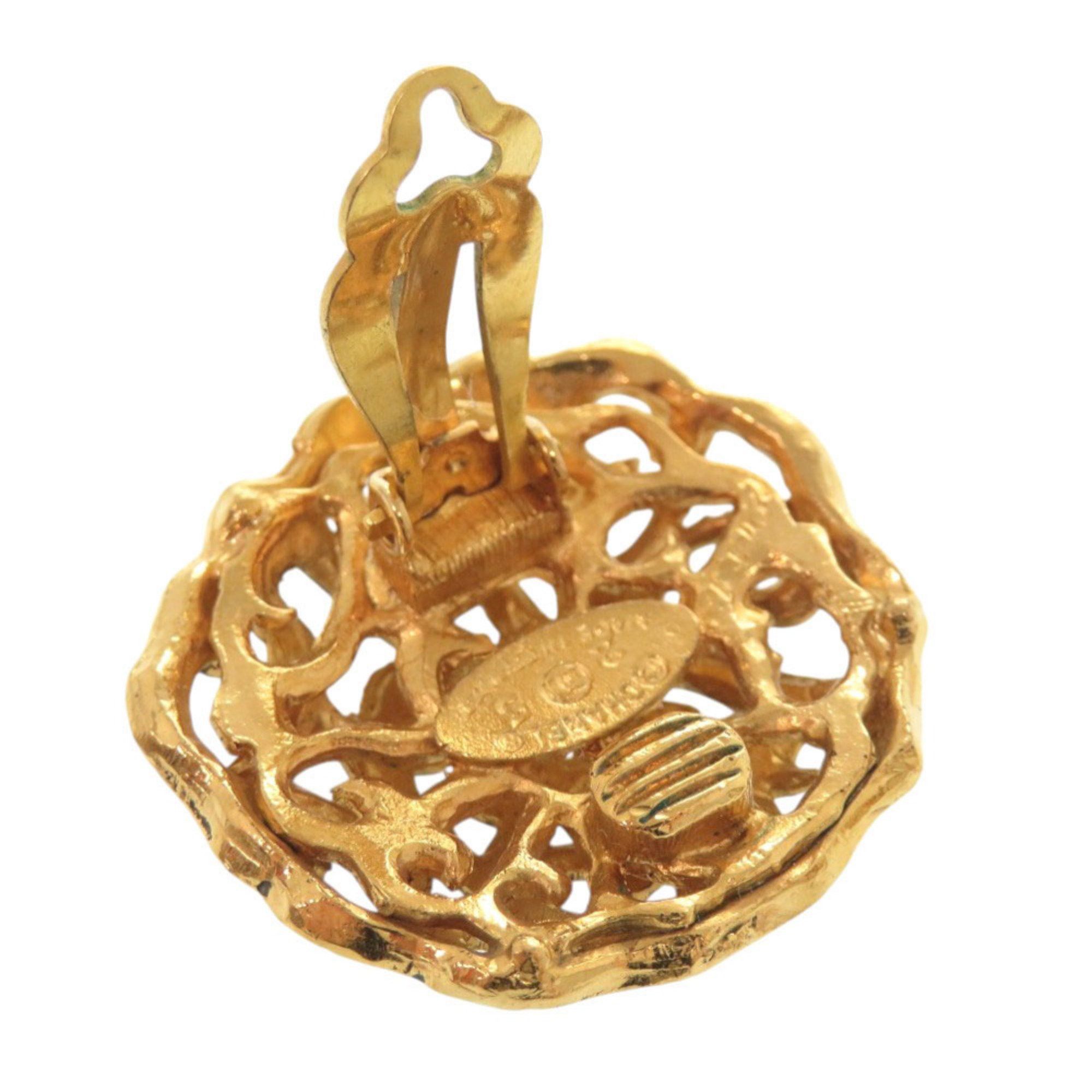 Chanel CHANEL Vintage Coco Mark GP Gold Earrings 0146 Size ONE SIZE - 5 Thumbnail