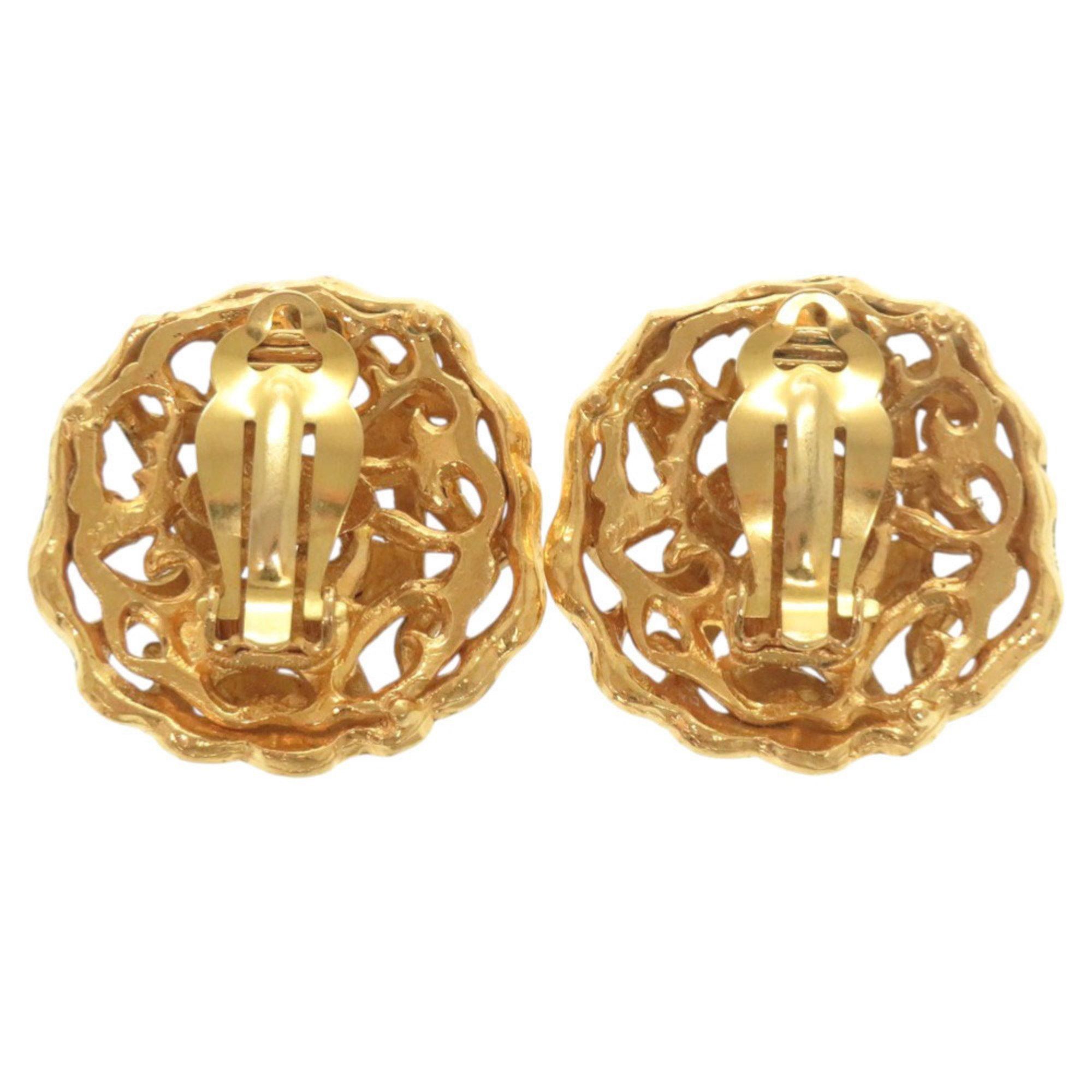 Chanel CHANEL Vintage Coco Mark GP Gold Earrings 0146 Size ONE SIZE - 2 Thumbnail