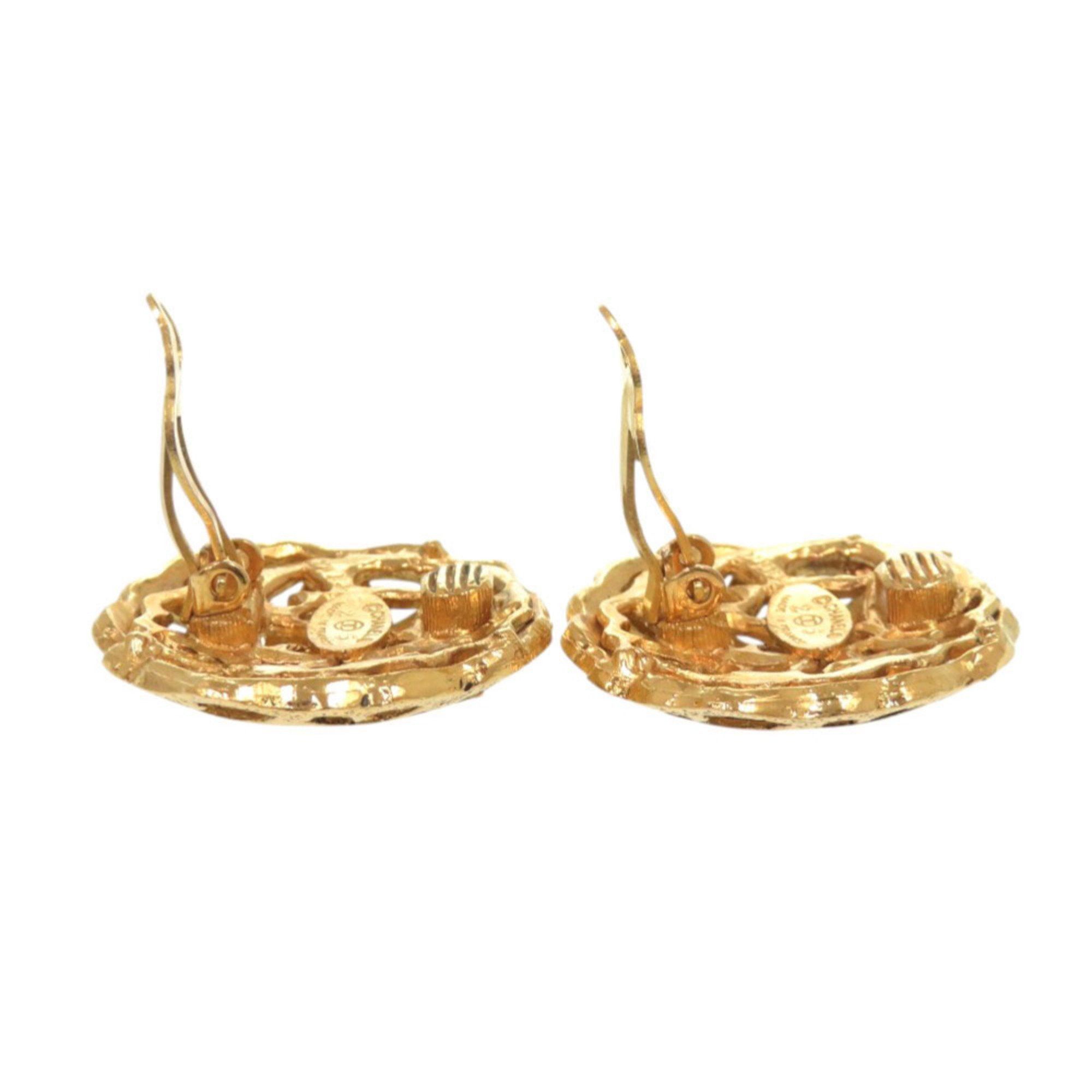 Chanel CHANEL Vintage Coco Mark GP Gold Earrings 0146 Size ONE SIZE - 3 Thumbnail