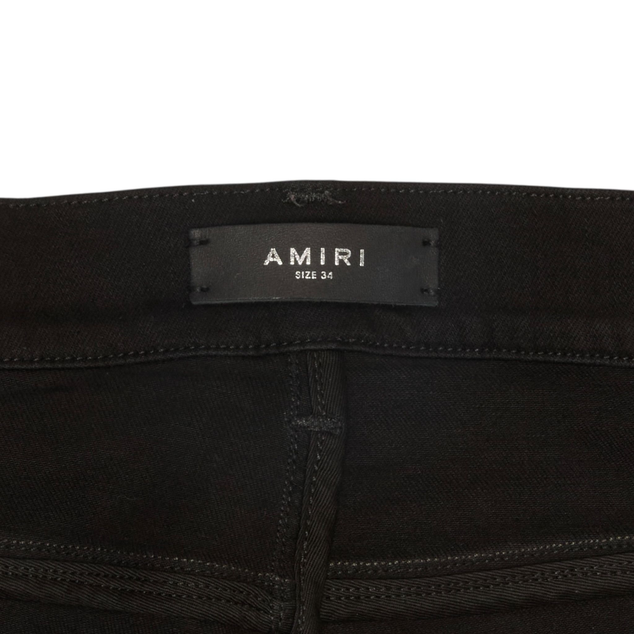 Amiri Amiri MX1 Leather Patch Jeans Waxed Black Size US 34 / EU 50 - 5 Thumbnail