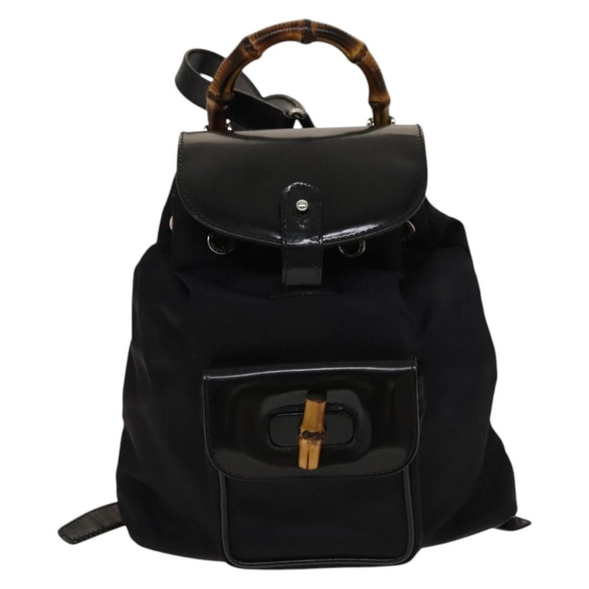 Gucci Gucci Vintage Bamboo Backpack Canvas and Leather Size ONE SIZE - 17 Thumbnail
