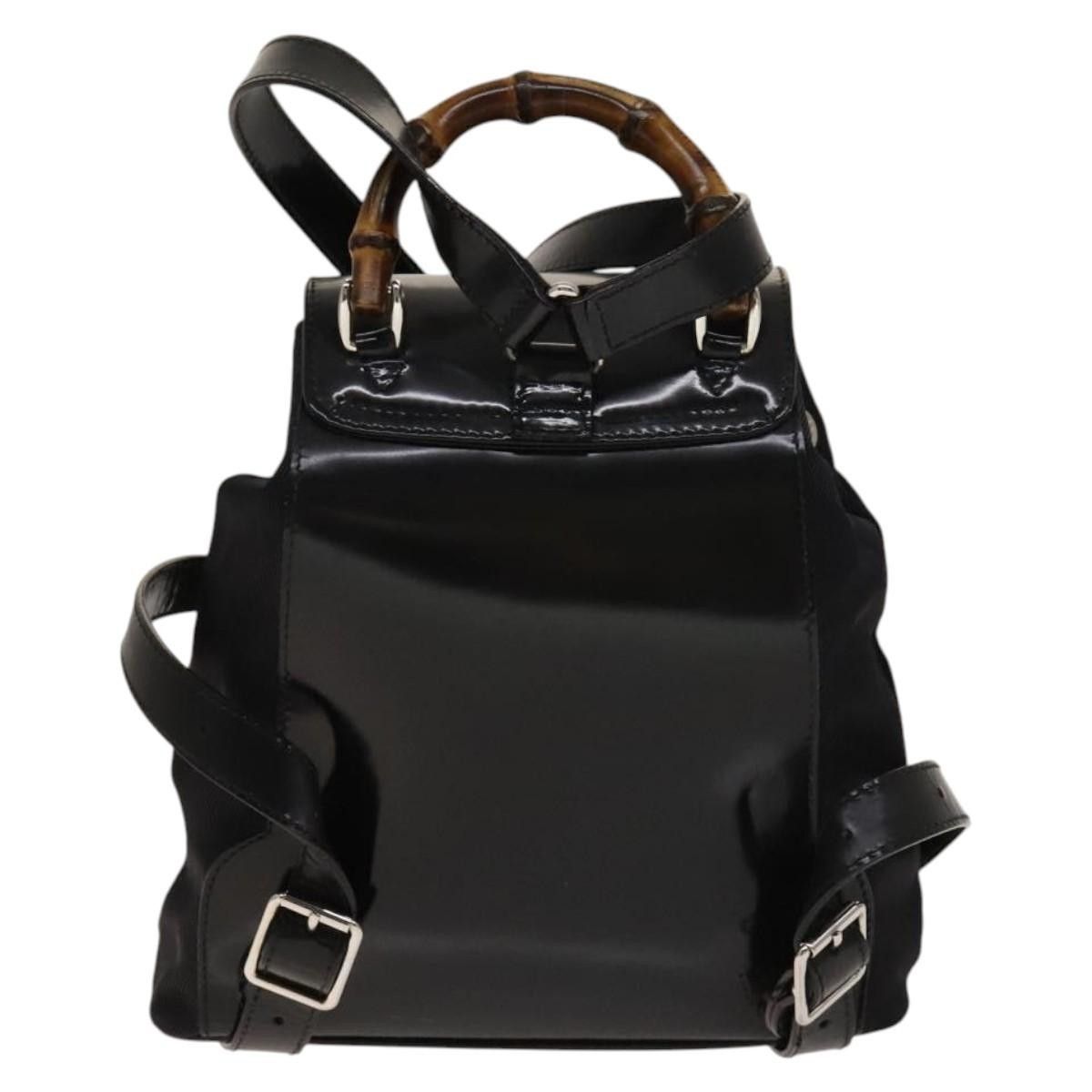 Gucci Gucci Vintage Bamboo Backpack Canvas and Leather Size ONE SIZE - 2 Thumbnail