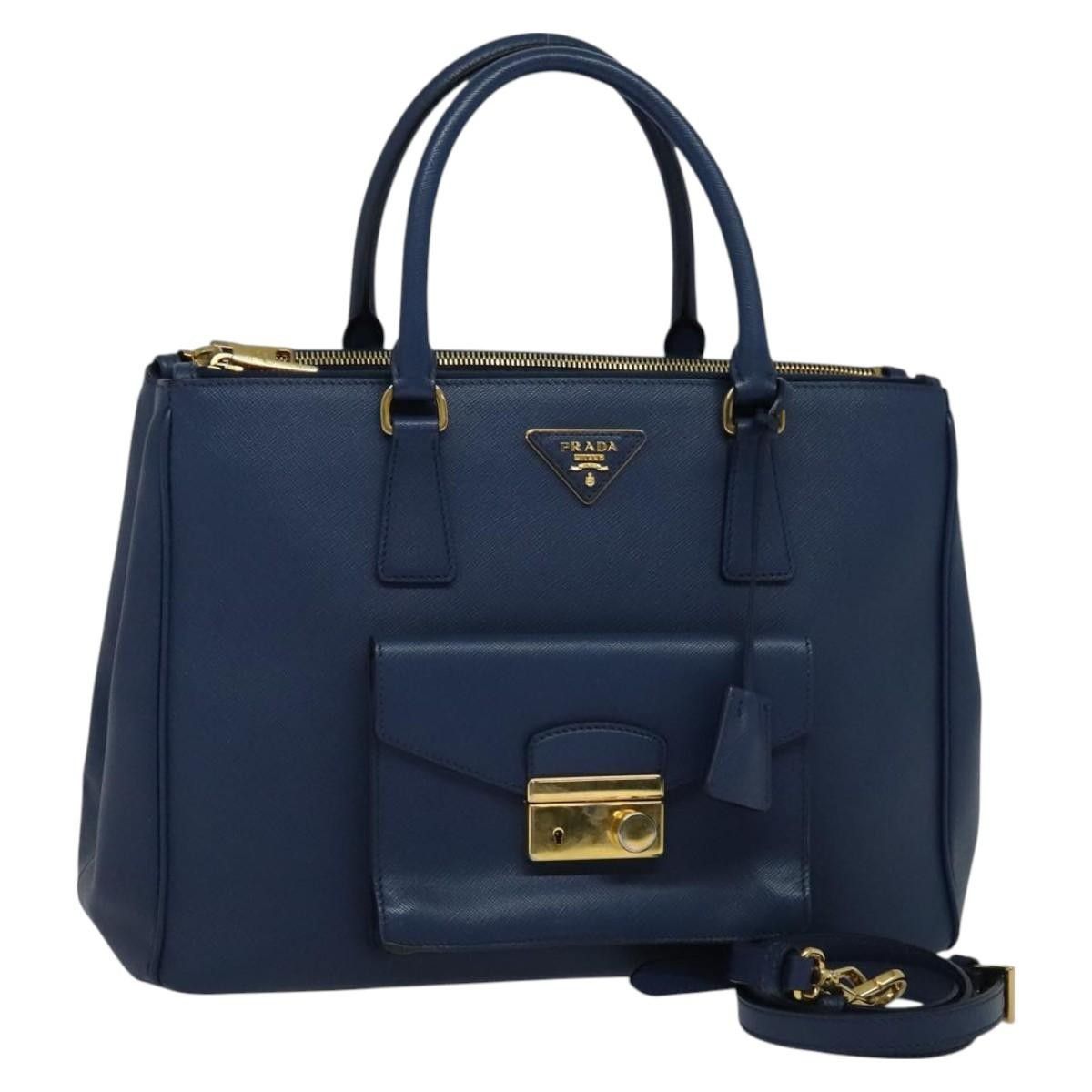 Prada Prada Front Pocket Double Zip Lux Tote Saffiano Leather Size ONE SIZE - 18 Thumbnail