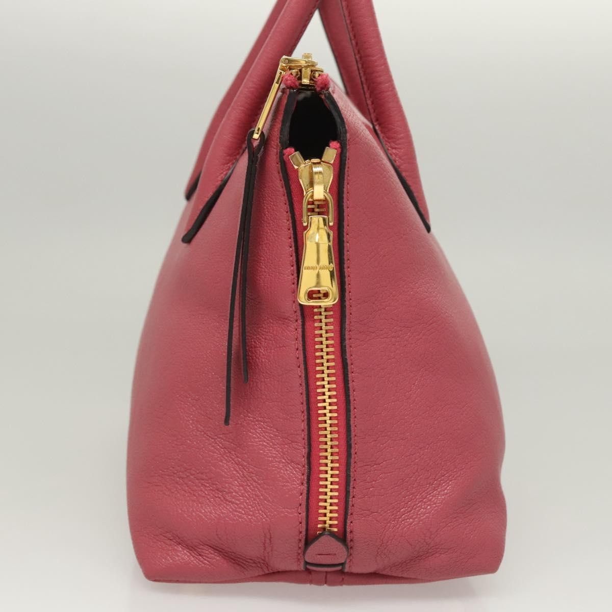 Miu Miu Convertible Madras Side Zip Satchel Grainy Leather