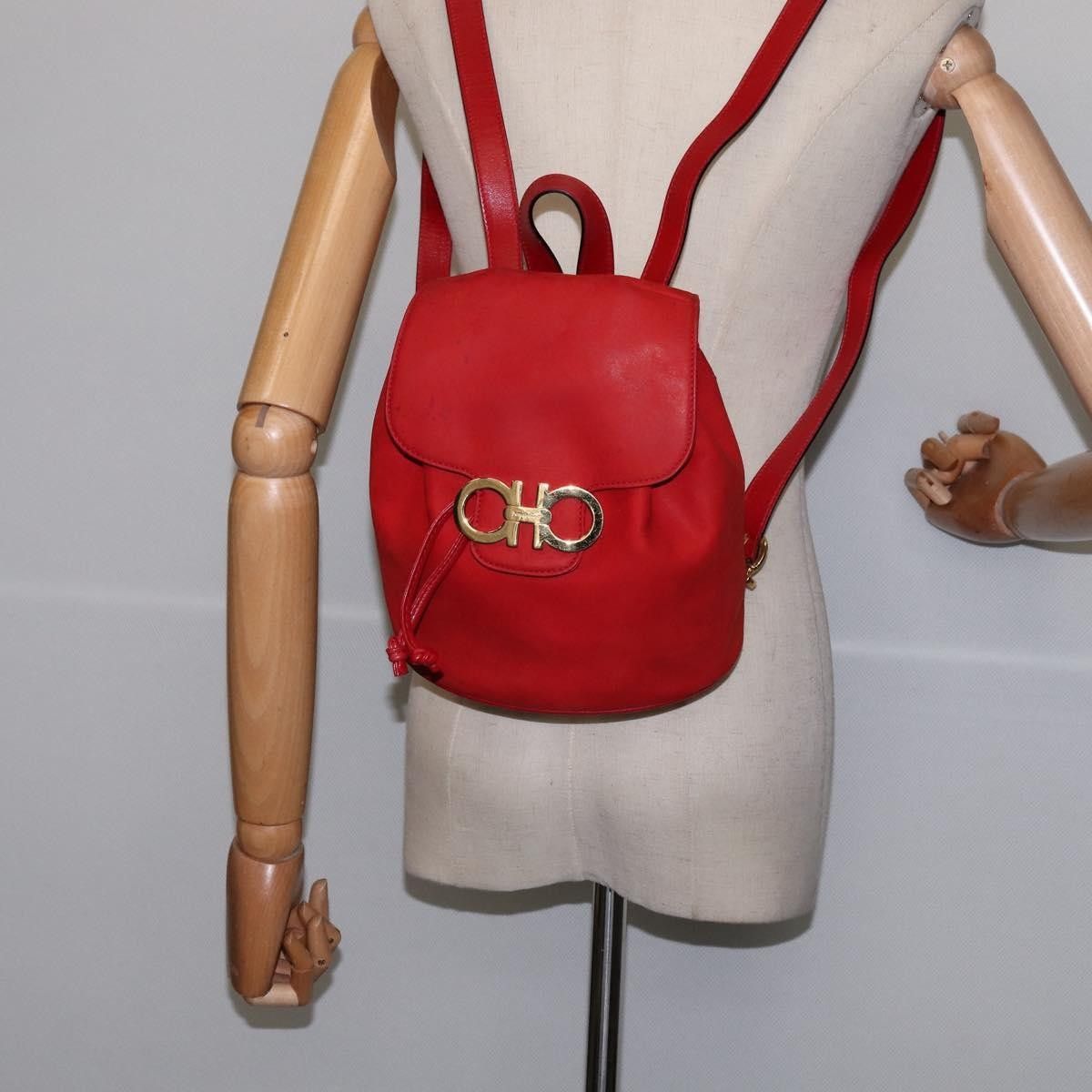 Salvatore Ferragamo Salvatore Ferragamo Gancini Flap Drawstring Backpack Leather Size ONE SIZE - 14 Thumbnail