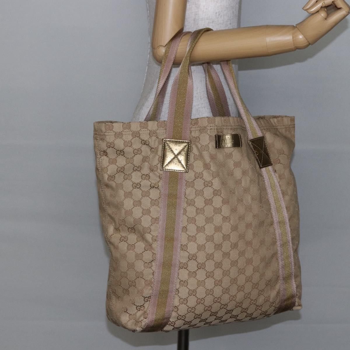 Gucci Gucci Original Web Tote GG Canvas Size ONE SIZE - 13 Thumbnail