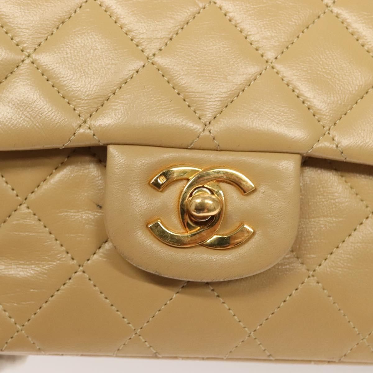 Chanel Chanel Vintage Classic Double Flap Bag Quilted Lambskin Size ONE SIZE - 15 Thumbnail
