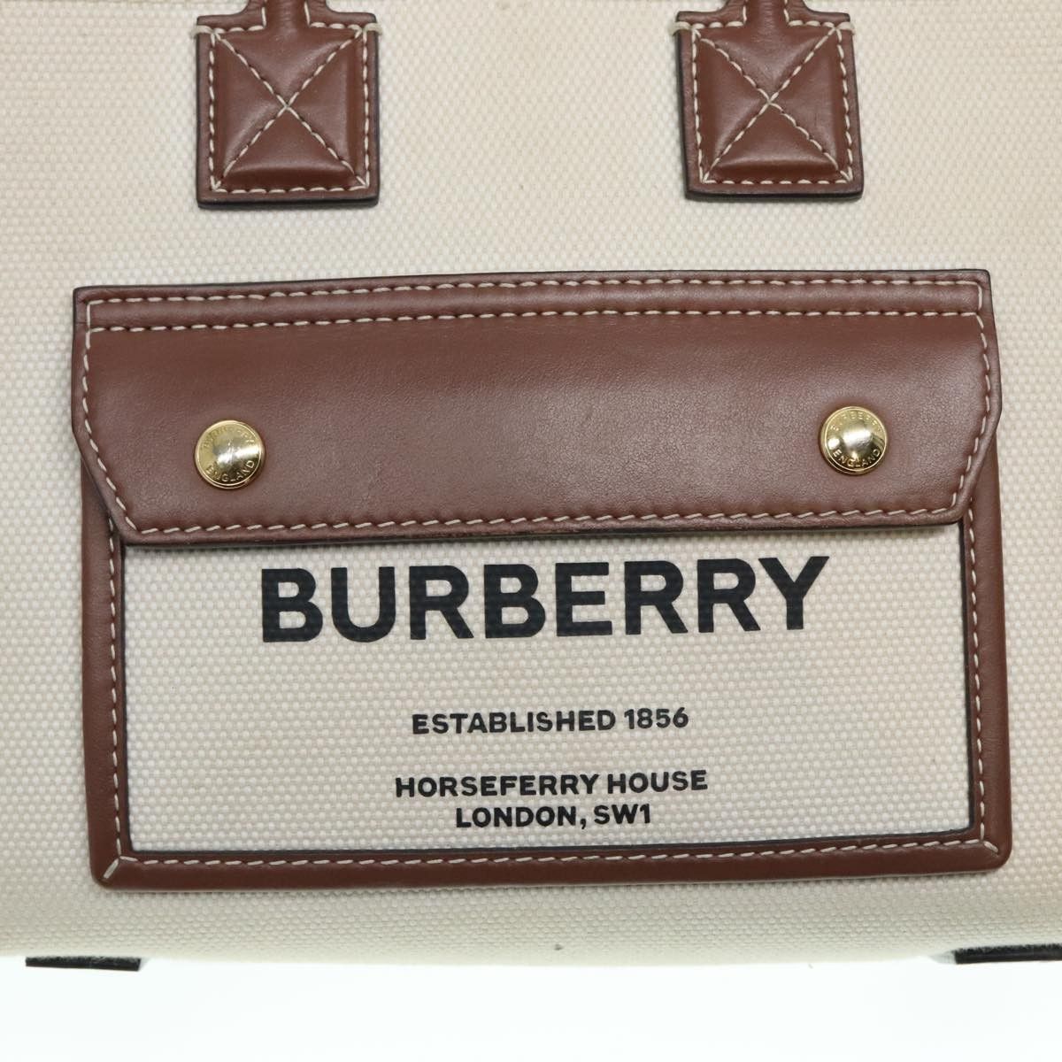 Burberry Burberry Freya Shopping Tote Canvas with Leather Size ONE SIZE - 6 Thumbnail