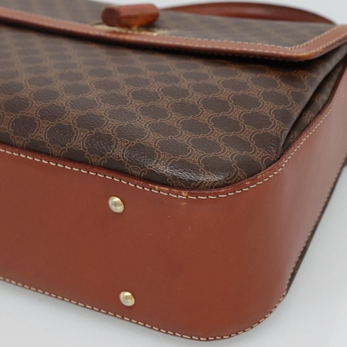 Celine Celine Vintage Convertible Top Handle Bag Macadam Coated Canvas Size ONE SIZE - 9 Thumbnail