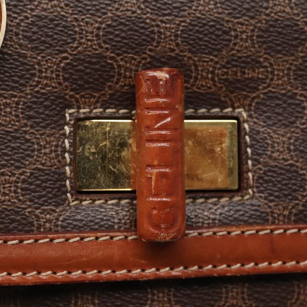 Celine Celine Vintage Convertible Top Handle Bag Macadam Coated Canvas Size ONE SIZE - 13 Thumbnail