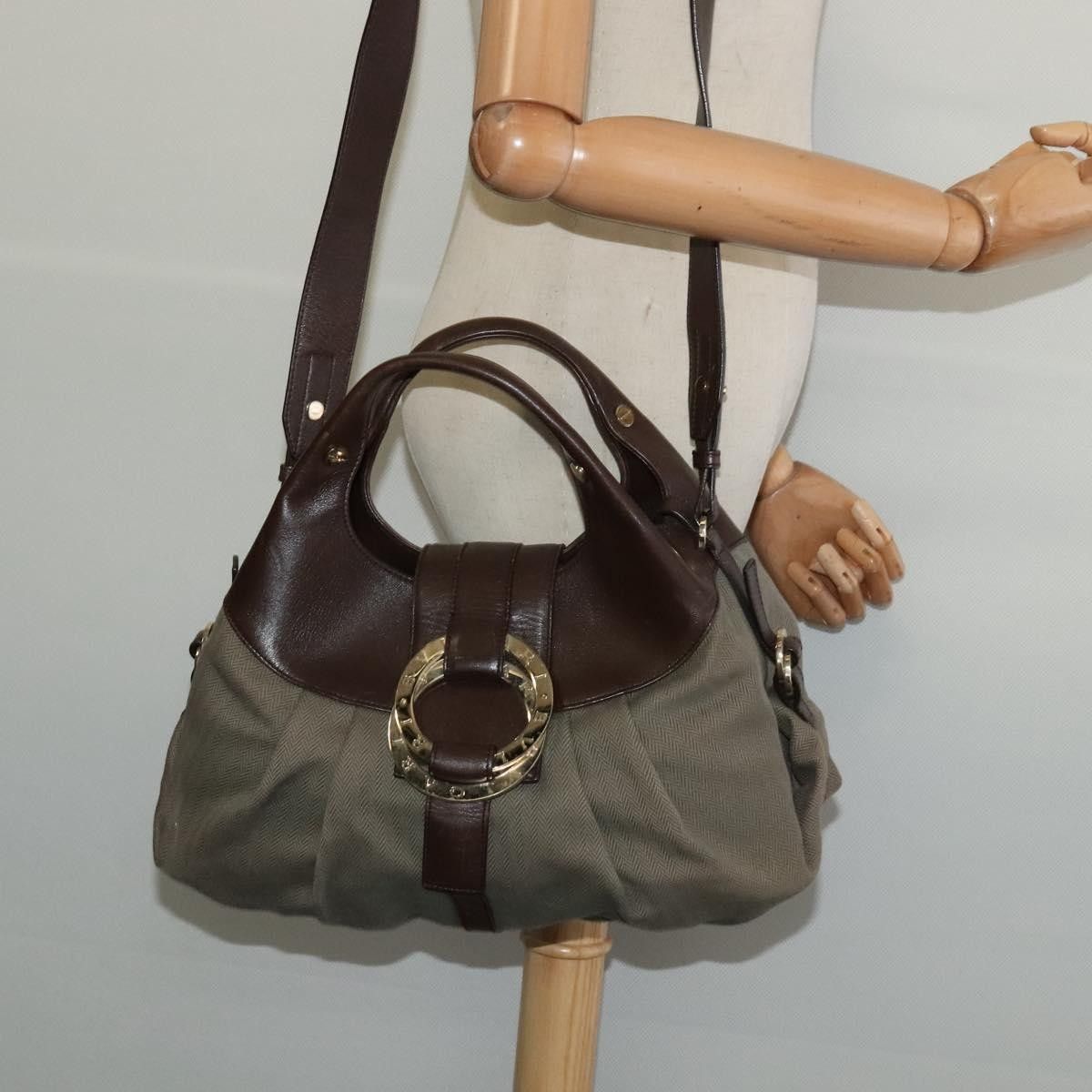Bvlgari Bvlgari Chandra Hobo Canvas and Leather Size ONE SIZE - 14 Thumbnail