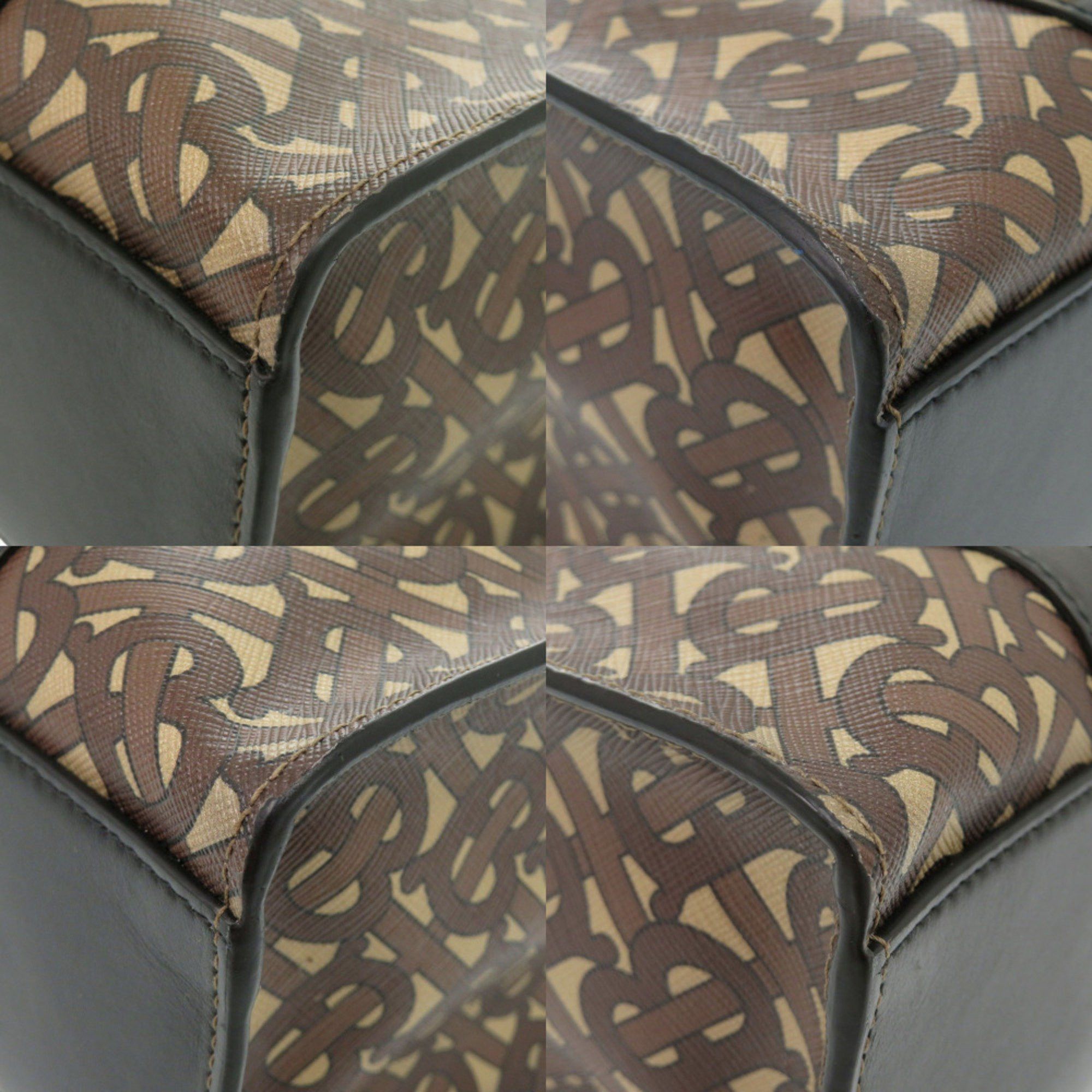 Burberry Burberry TB Small 8025068 PVC Coated Canvas Brown Tote Bag 2-Way Handbag 1291 BURBERRY Size ONE SIZE - 3 Thumbnail