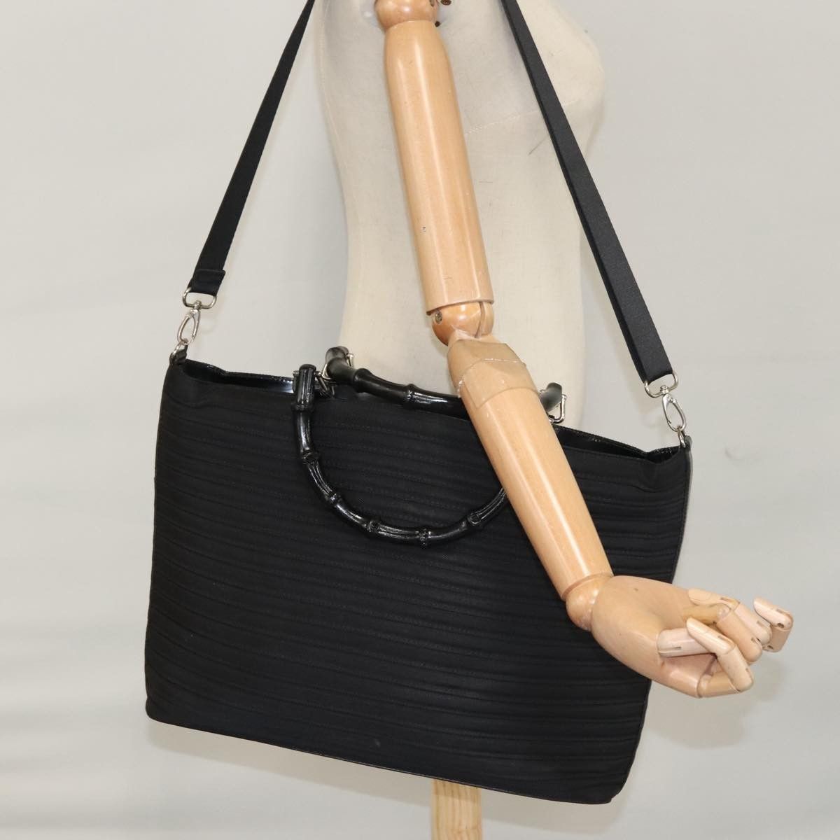Gucci Gucci Vintage Bamboo Handle Tote Nylon Size ONE SIZE - 15 Thumbnail