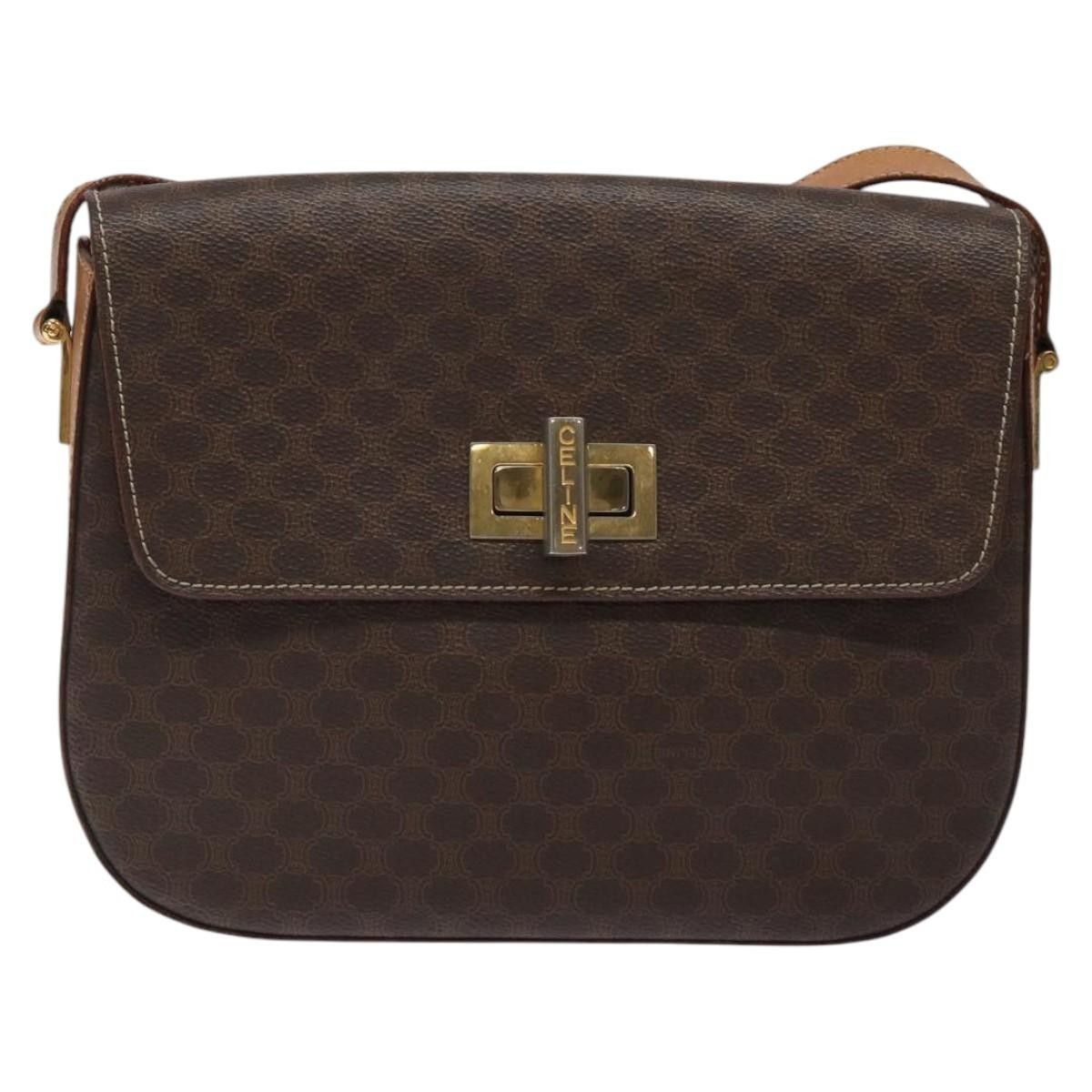 Celine Celine Vintage Convertible Macadam Turnlock Shoulder Bag Canvas and Leather Size ONE SIZE - 19 Thumbnail