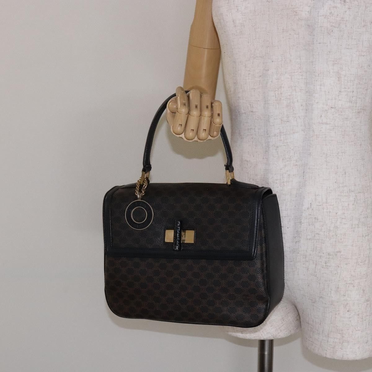 Celine Celine Vintage Convertible Top Handle Bag Macadam Coated Canvas Size ONE SIZE - 14 Thumbnail