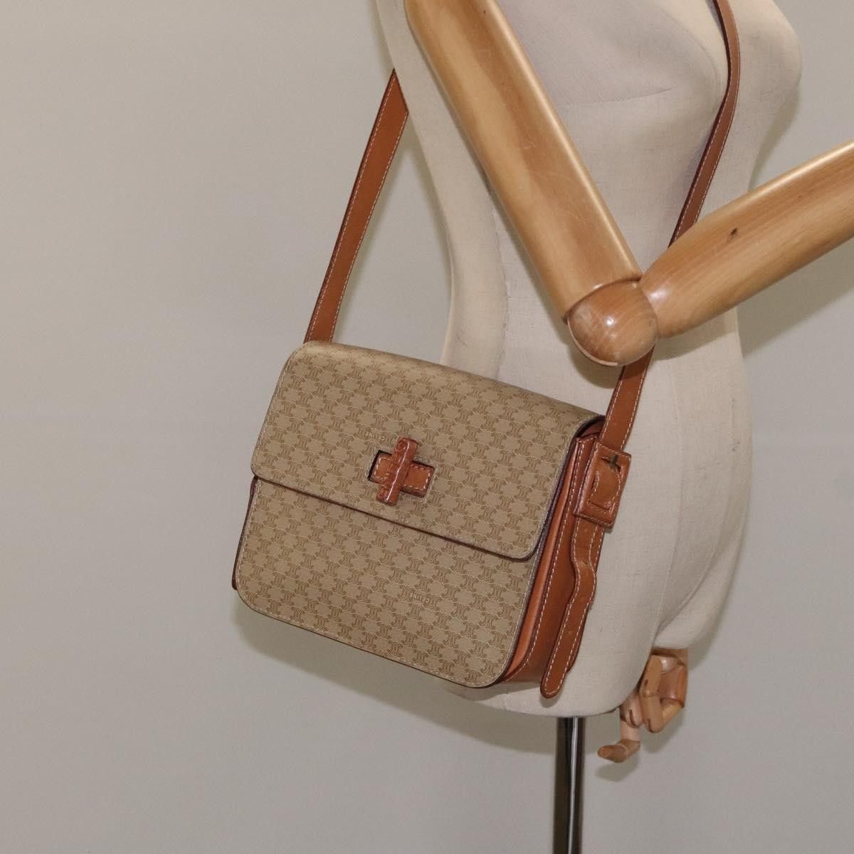 Celine Celine Vintage Convertible Macadam Turnlock Shoulder Bag Canvas and Leather Size ONE SIZE - 14 Thumbnail