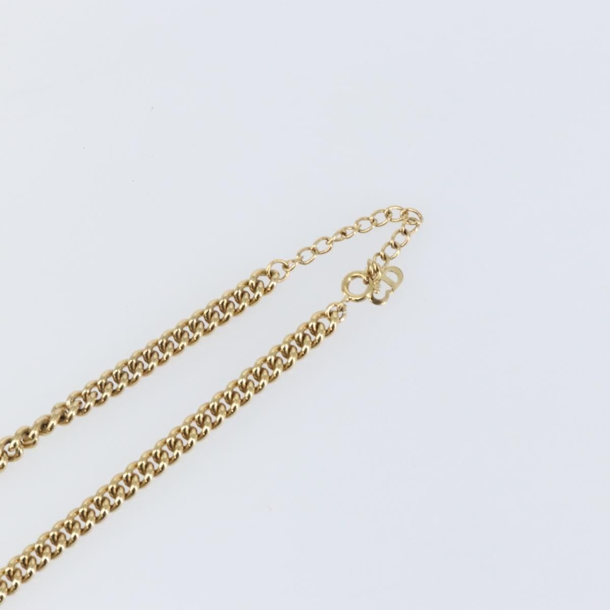 Dior Christian Dior CD Chain Link Necklace Metal with Crystals Size ONE SIZE - 14 Thumbnail