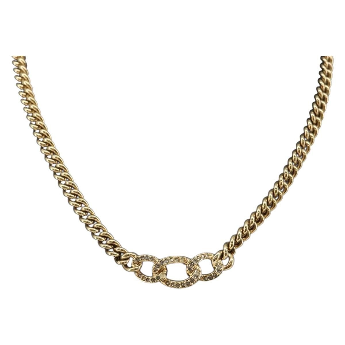 Dior Christian Dior CD Chain Link Necklace Metal with Crystals Size ONE SIZE - 5 Thumbnail