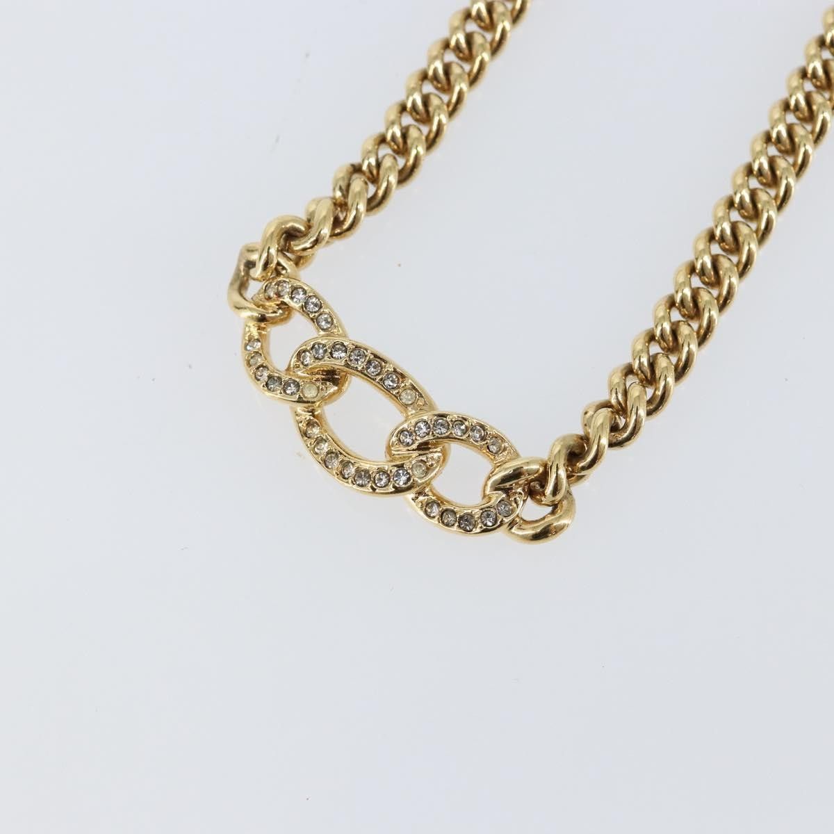 Dior Christian Dior CD Chain Link Necklace Metal with Crystals Size ONE SIZE - 2 Thumbnail