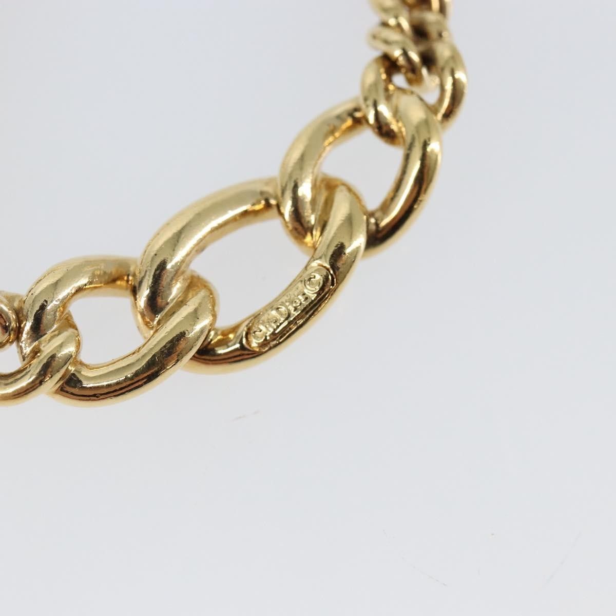Dior Christian Dior CD Chain Link Necklace Metal with Crystals Size ONE SIZE - 4 Thumbnail