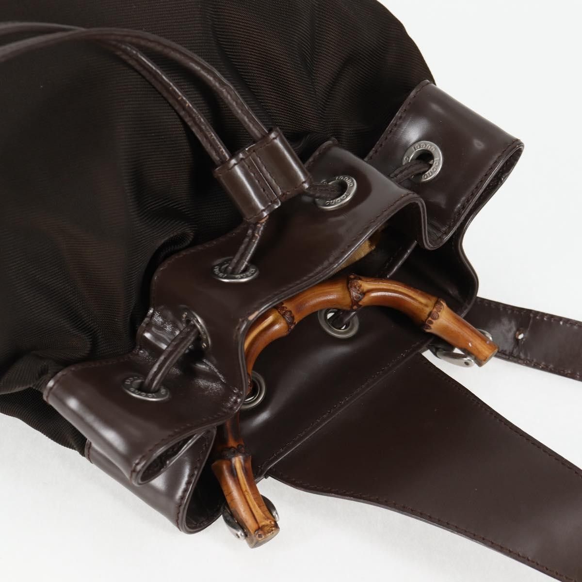 Gucci Gucci Vintage Bamboo Sling Backpack Nylon Size ONE SIZE - 17 Thumbnail
