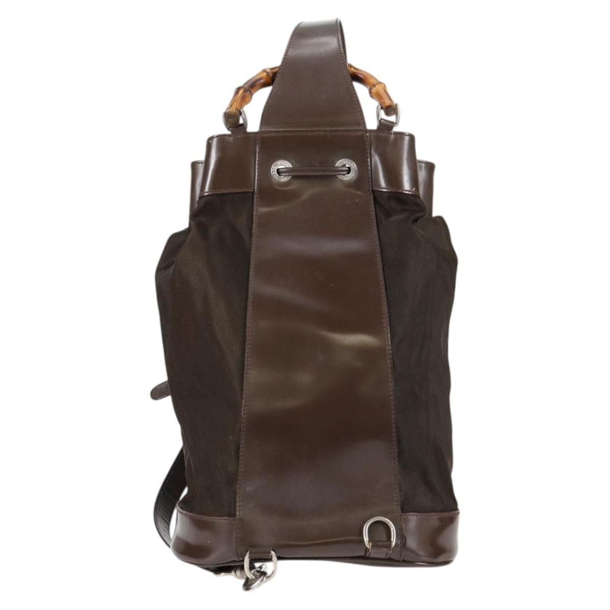 Gucci Gucci Vintage Bamboo Sling Backpack Nylon Size ONE SIZE - 2 Thumbnail
