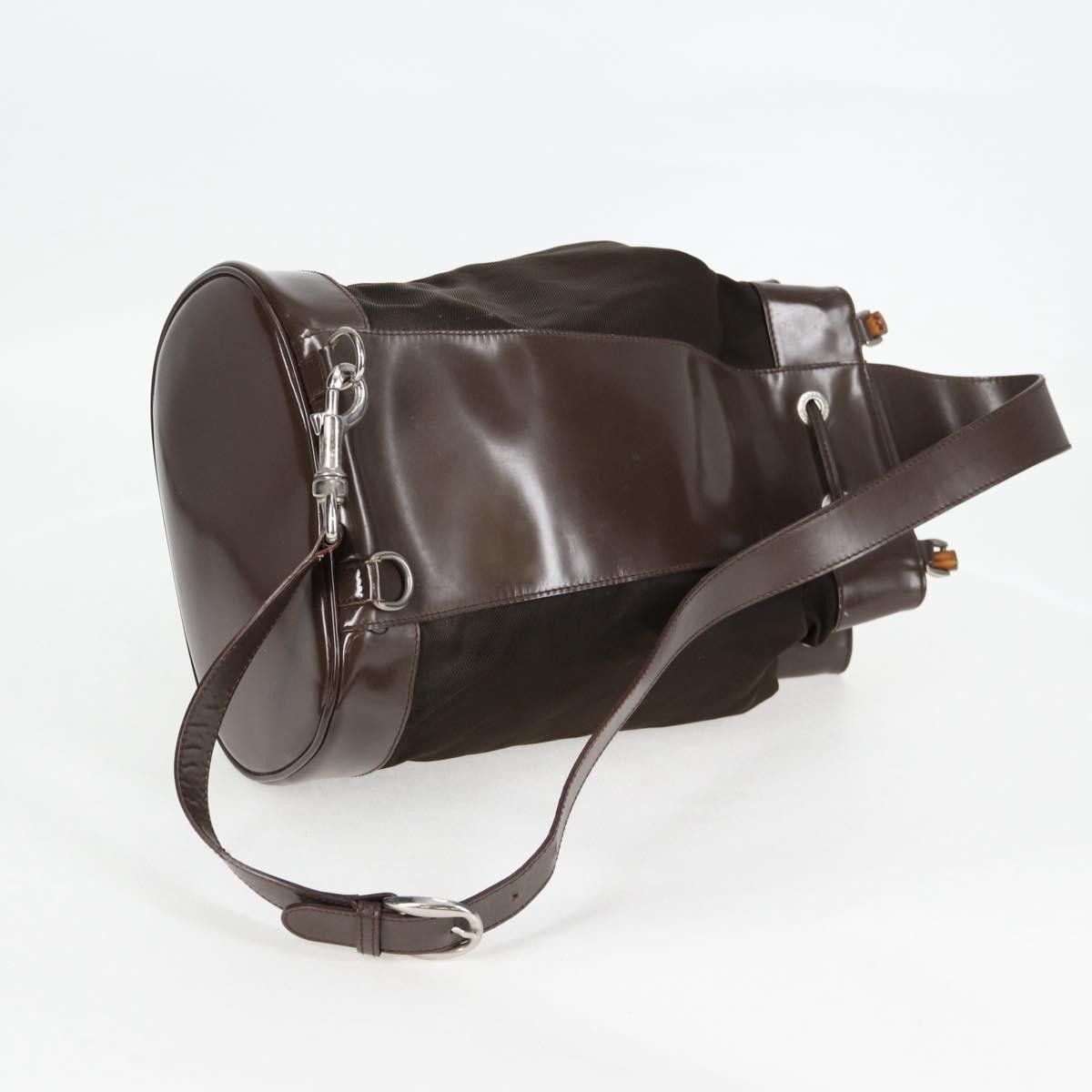 Gucci Gucci Vintage Bamboo Sling Backpack Nylon Size ONE SIZE - 8 Thumbnail