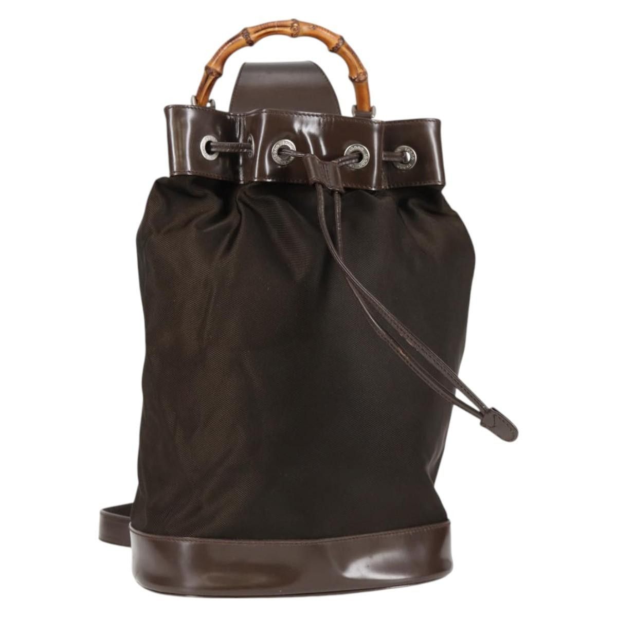 Gucci Gucci Vintage Bamboo Sling Backpack Nylon Size ONE SIZE - 23 Thumbnail
