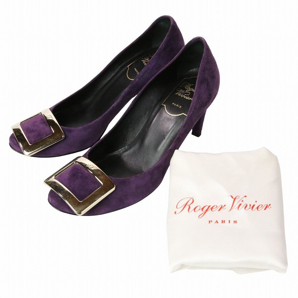 Roger Vivier Roger Vivier Roger Vivier Square Buckle Suede Pumps Suede Shoes DUTY FREE for USA Size ONE SIZE - 8 Thumbnail