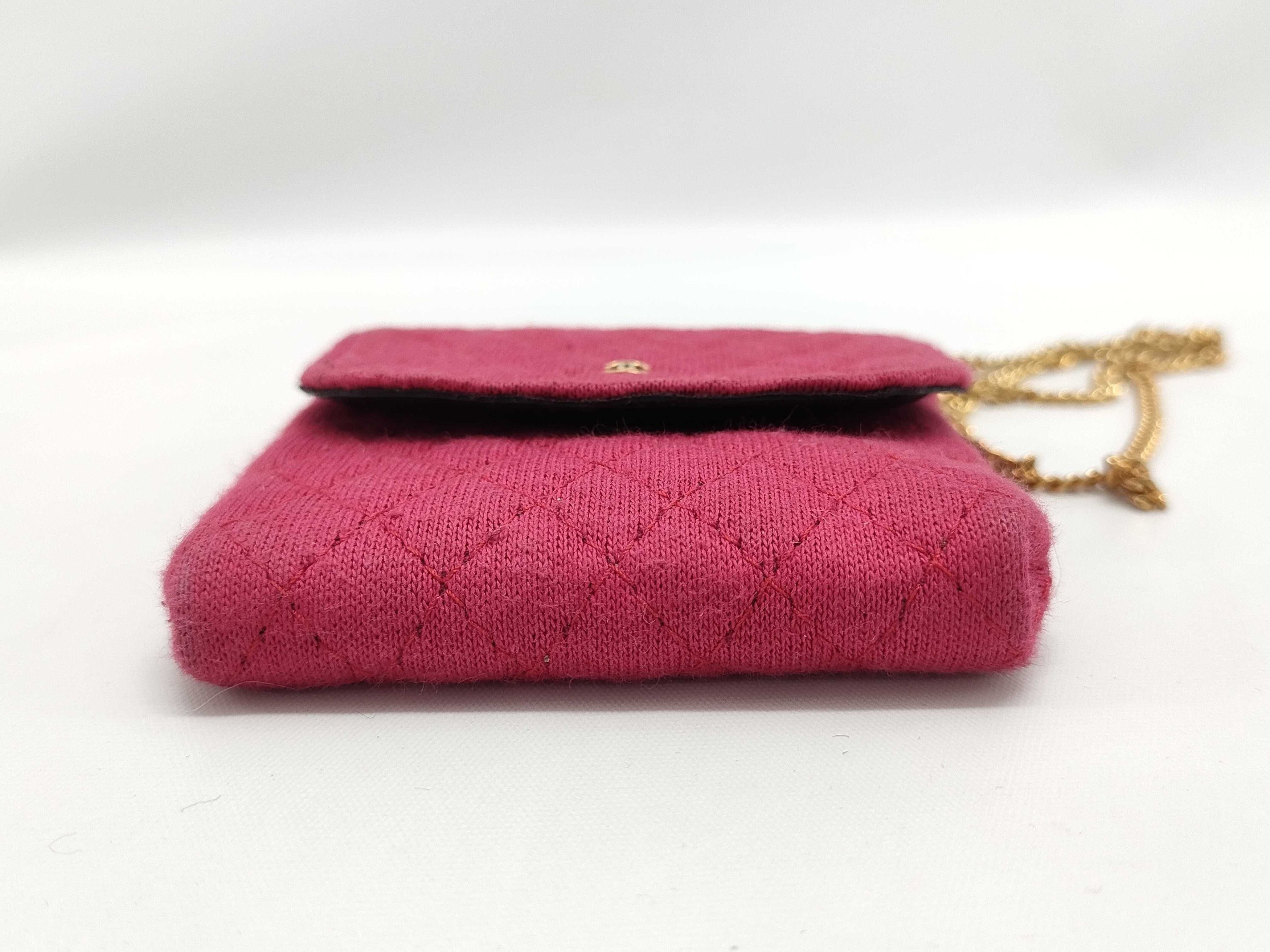 Chanel Chanel Classic Flap Card Holder on Chain Quilted Jersey Size ONE SIZE - 10 Thumbnail