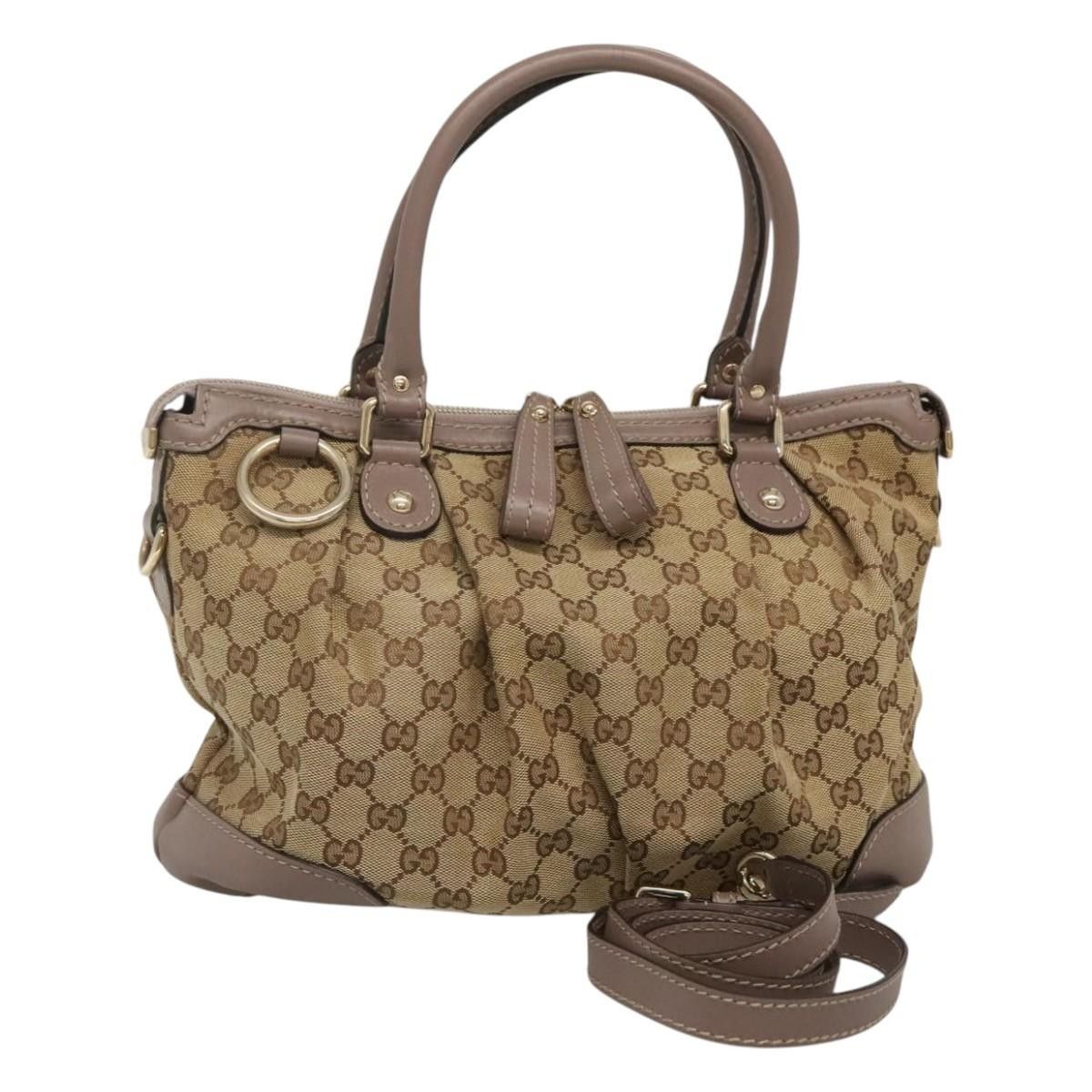 Gucci Gucci Sukey Top Handle Satchel GG Canvas with Leather Size ONE SIZE - 19 Thumbnail