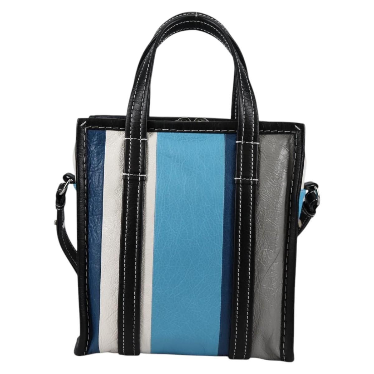 Balenciaga Balenciaga Bazar Convertible Tote Striped Leather Size ONE SIZE - 2 Thumbnail