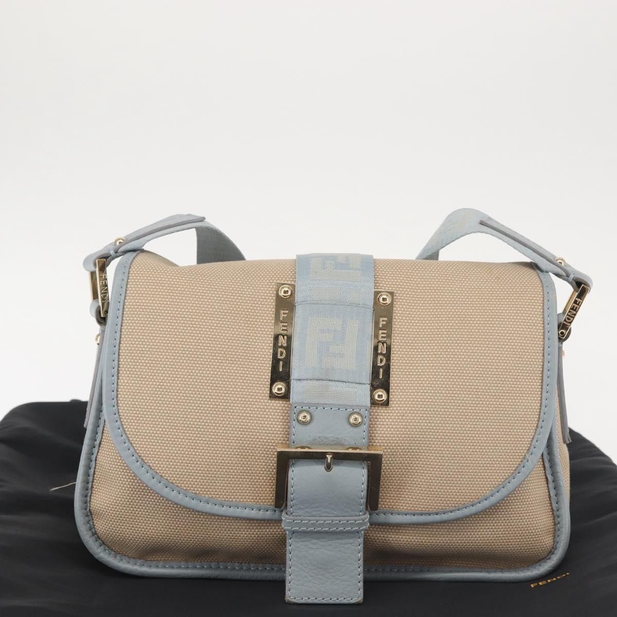 Fendi Fendi Logo Flap Shoulder Bag Canvas Size ONE SIZE - 14 Thumbnail
