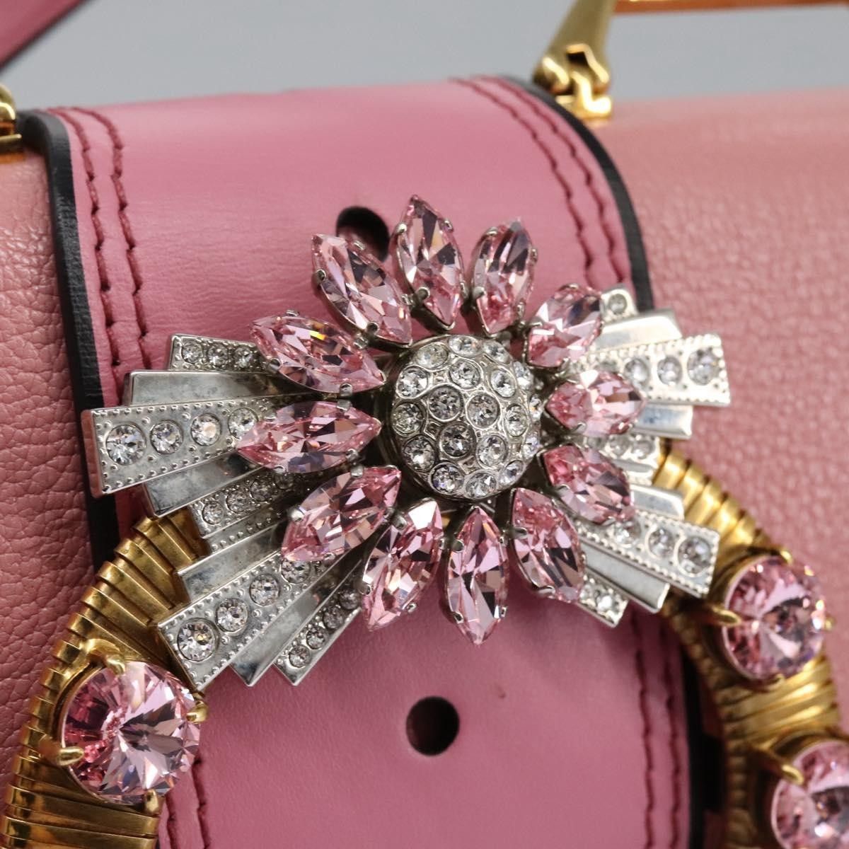 Miu Miu Miu Miu Madras Crystal Buckle Shoulder Bag Leather Size ONE SIZE - 18 Thumbnail
