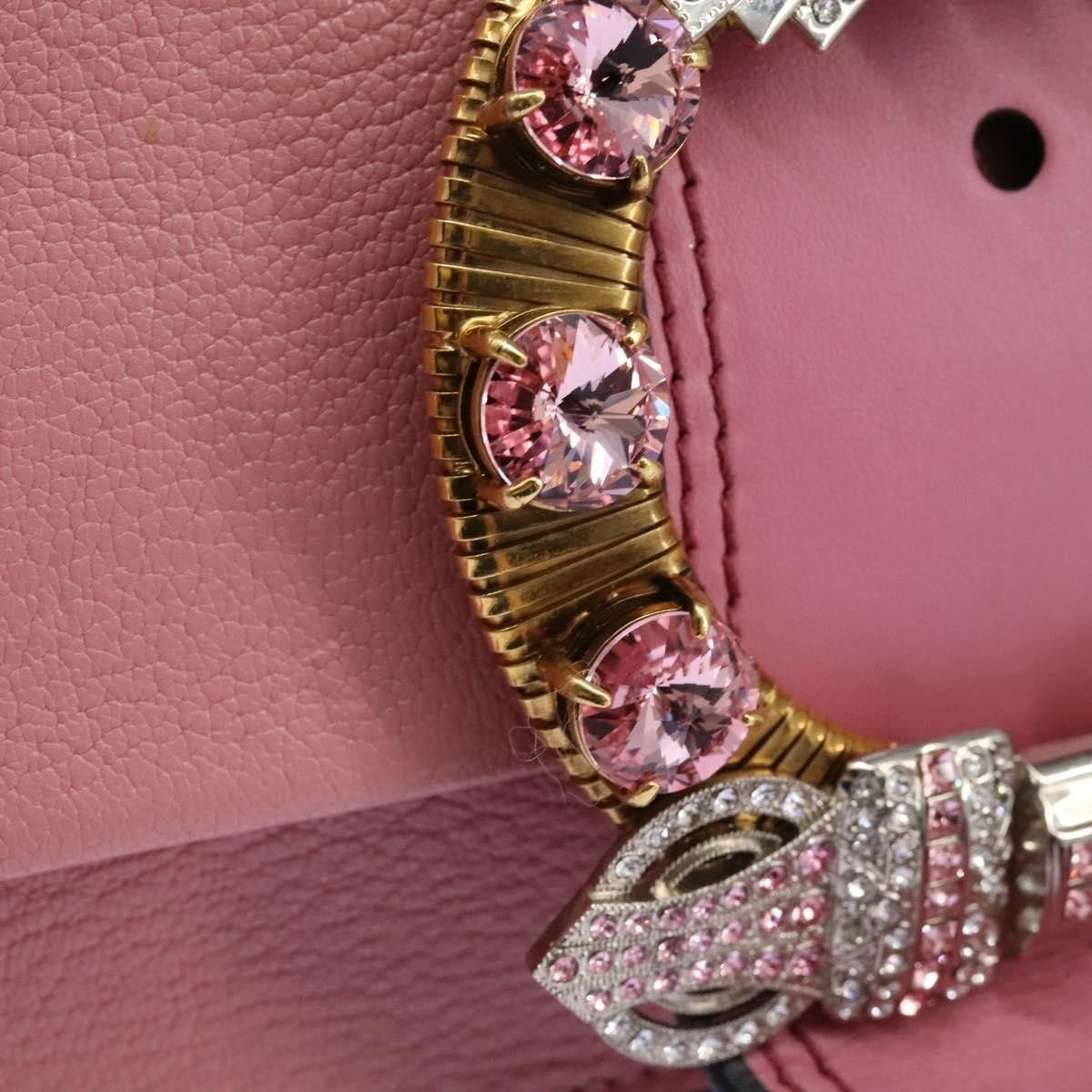 Miu Miu Miu Miu Madras Crystal Buckle Shoulder Bag Leather Size ONE SIZE - 15 Thumbnail
