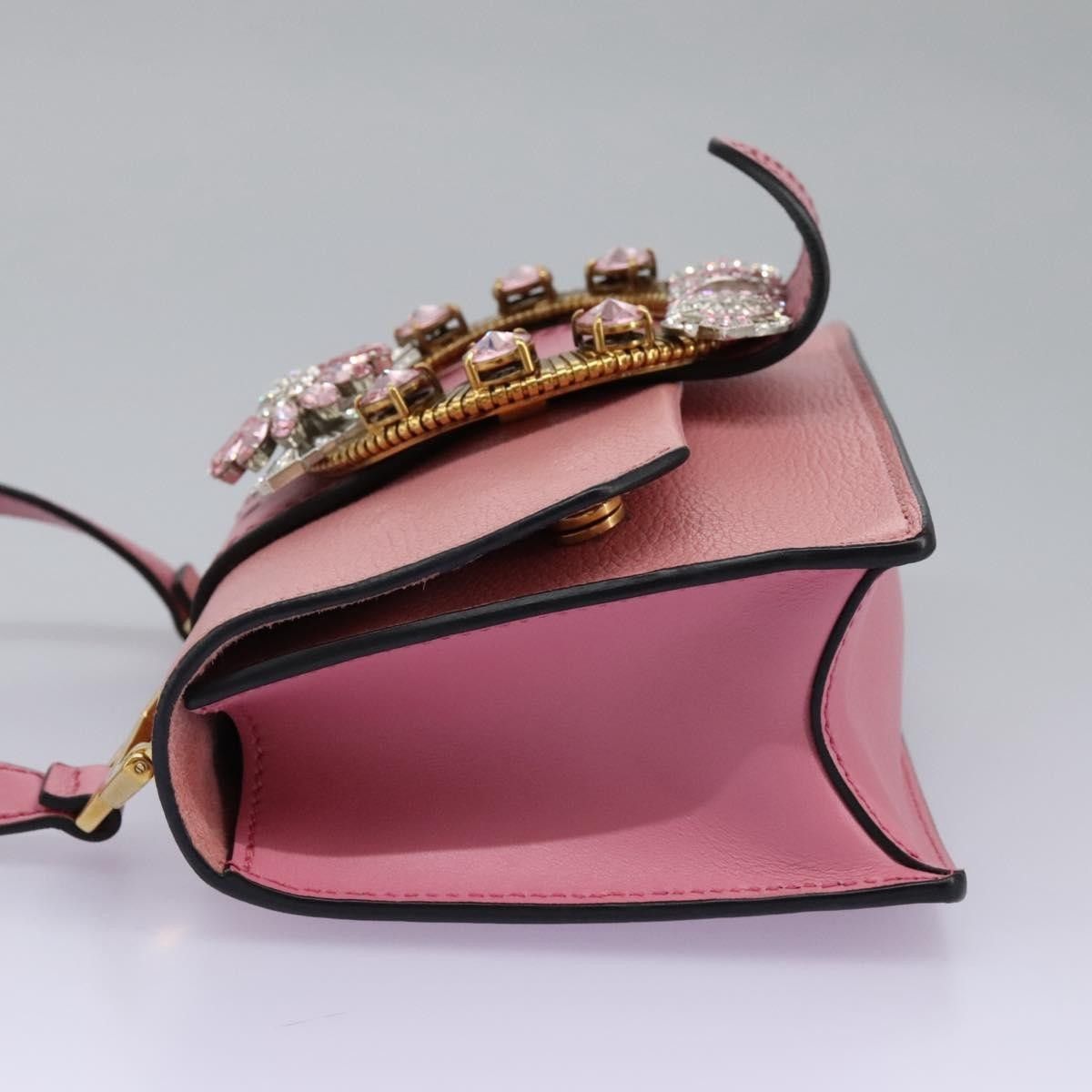 Miu Miu Miu Miu Madras Crystal Buckle Shoulder Bag Leather Size ONE SIZE - 3 Thumbnail