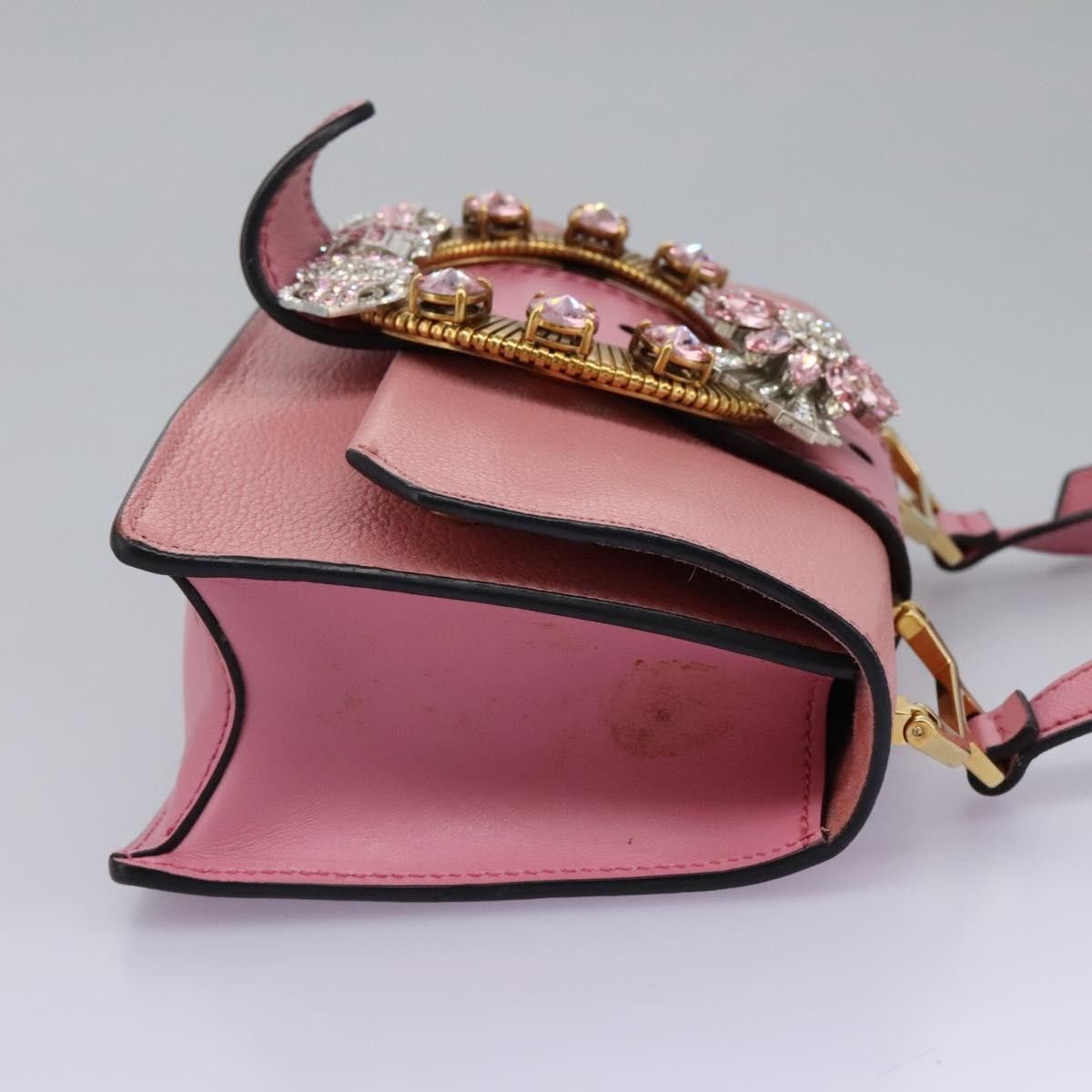 Miu Miu Miu Miu Madras Crystal Buckle Shoulder Bag Leather Size ONE SIZE - 4 Thumbnail