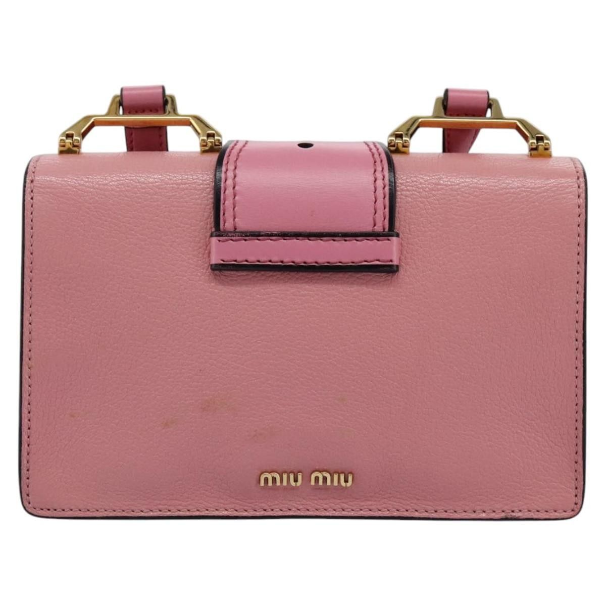 Miu Miu Miu Miu Madras Crystal Buckle Shoulder Bag Leather Size ONE SIZE - 2 Thumbnail