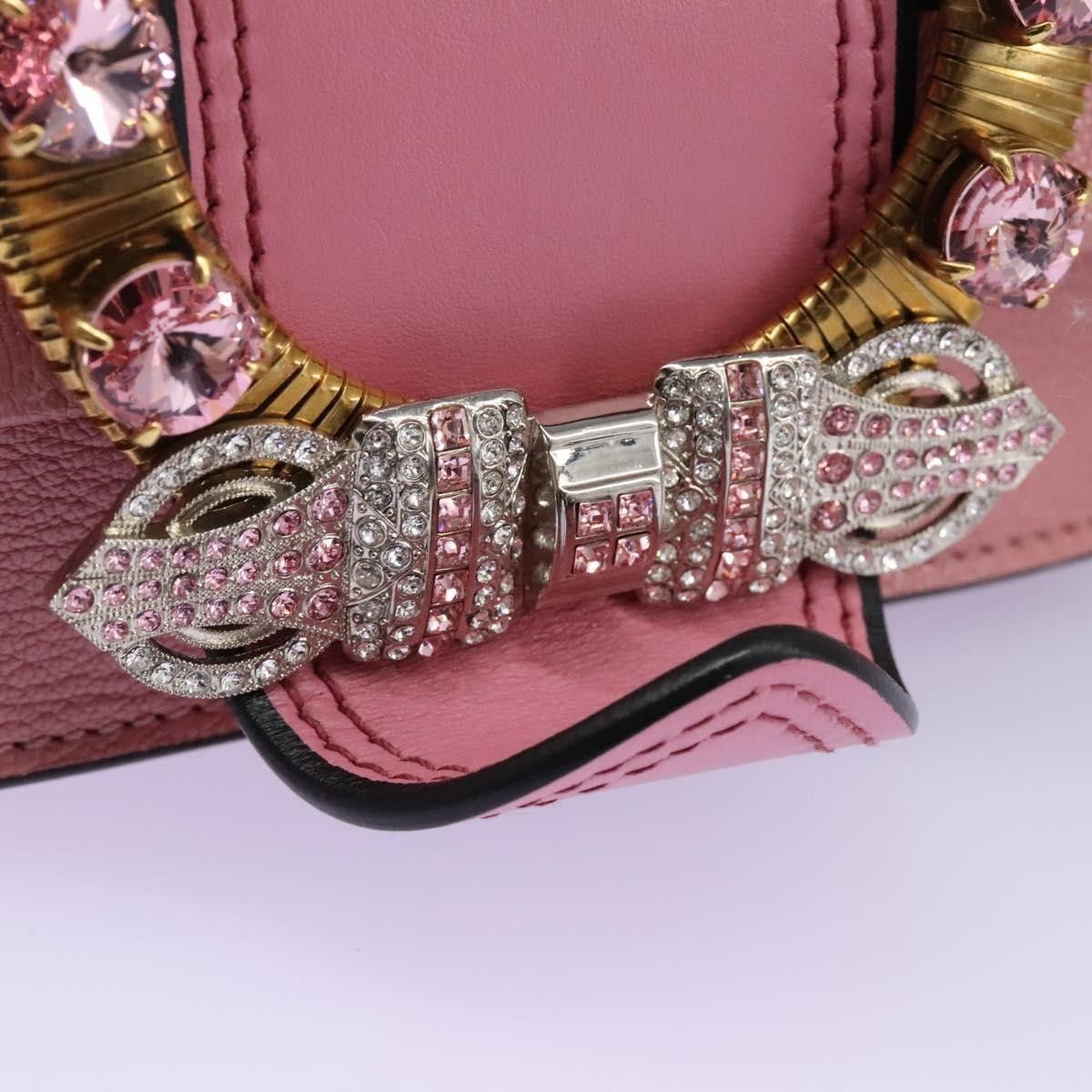 Miu Miu Miu Miu Madras Crystal Buckle Shoulder Bag Leather Size ONE SIZE - 13 Thumbnail