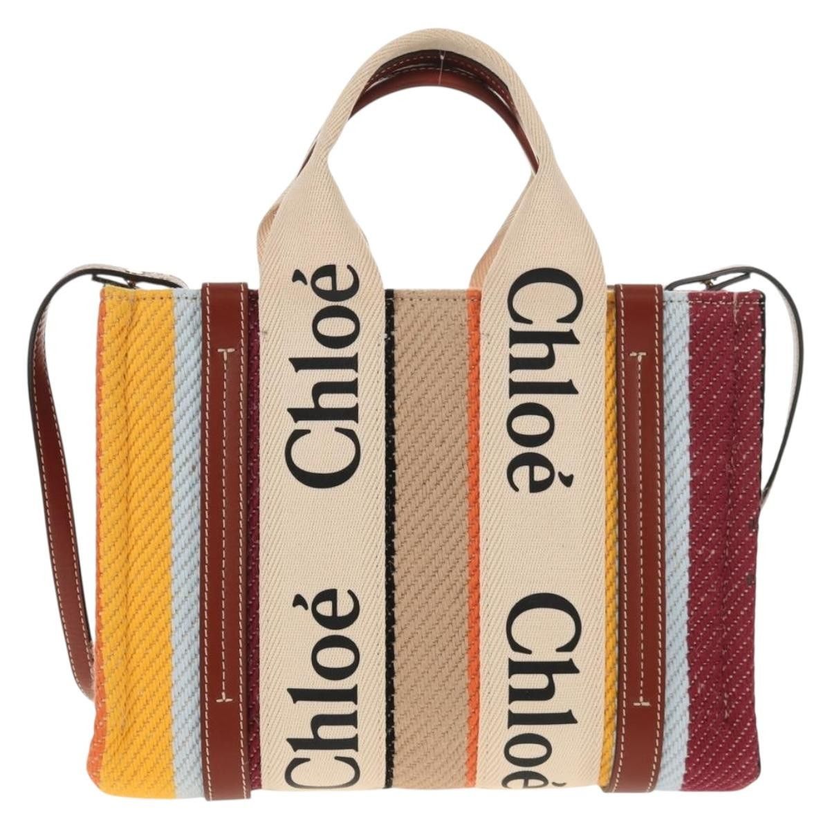 Chloe Chloe Woody Tote Canvas with Leather Size ONE SIZE - 2 Thumbnail