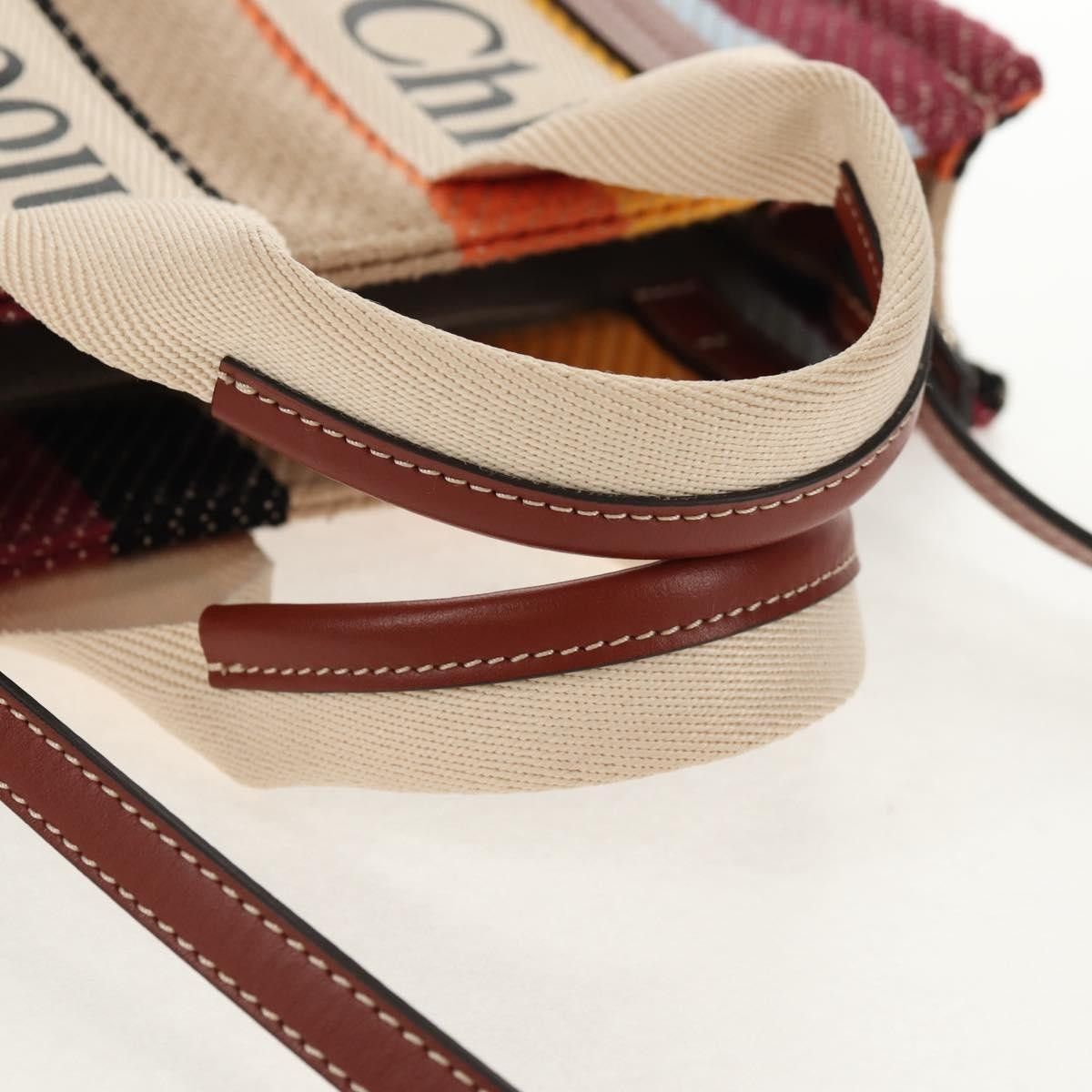 Chloe Chloe Woody Tote Canvas with Leather Size ONE SIZE - 8 Thumbnail