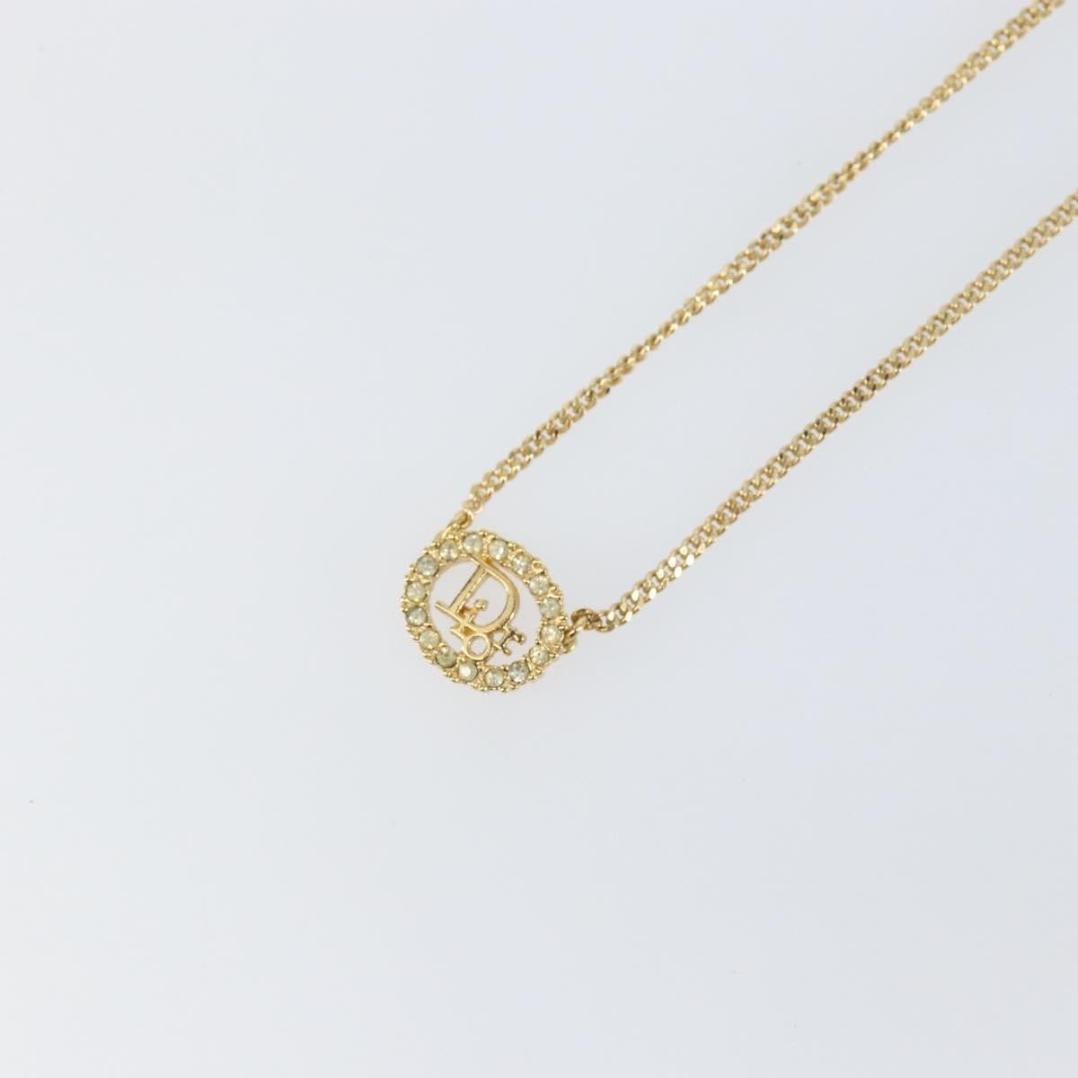 Dior Christian Dior CD Round Pendant Necklace Metal and Crystals Size ONE SIZE - 4 Thumbnail