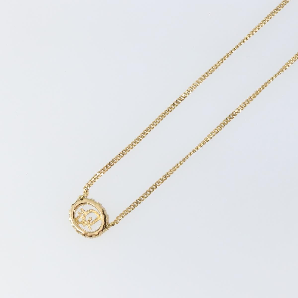 Dior Christian Dior CD Round Pendant Necklace Metal and Crystals Size ONE SIZE - 5 Thumbnail