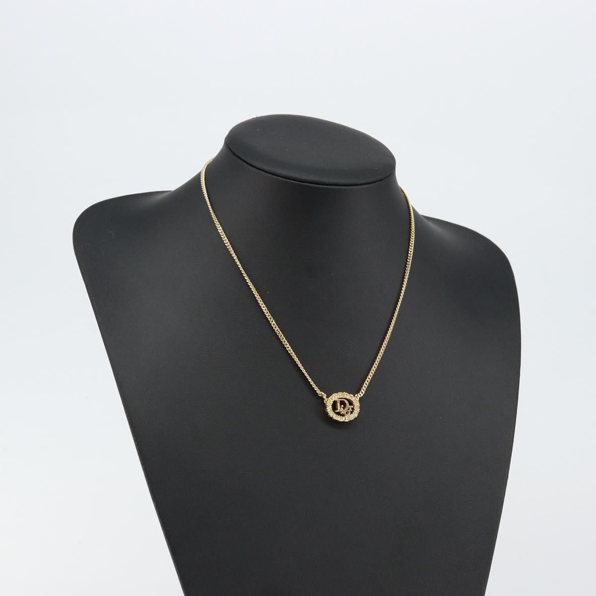 Dior Christian Dior CD Round Pendant Necklace Metal and Crystals Size ONE SIZE - 9 Thumbnail