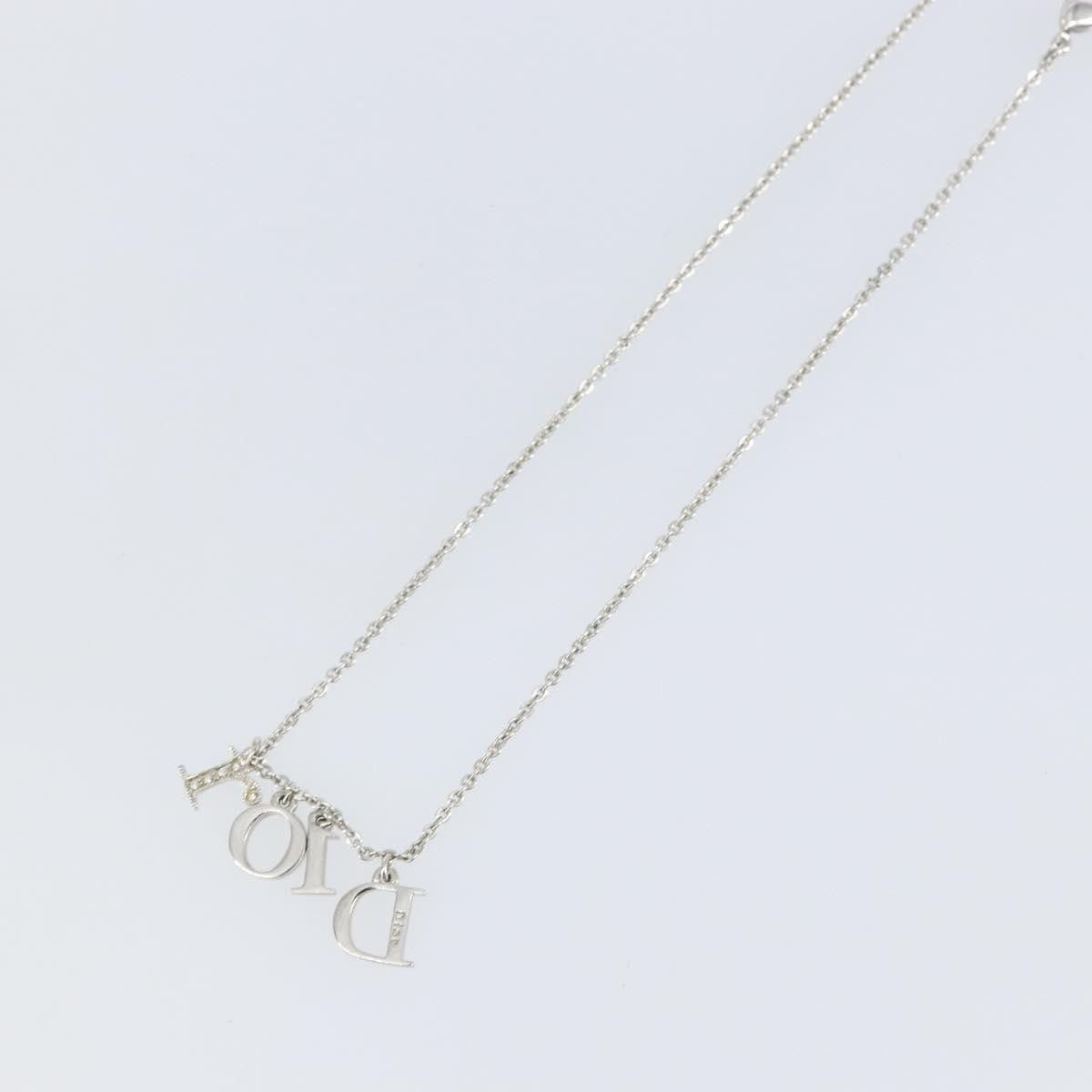 Dior Christian Dior Logo Necklace Crystal Embellished Metal Size ONE SIZE - 12 Thumbnail