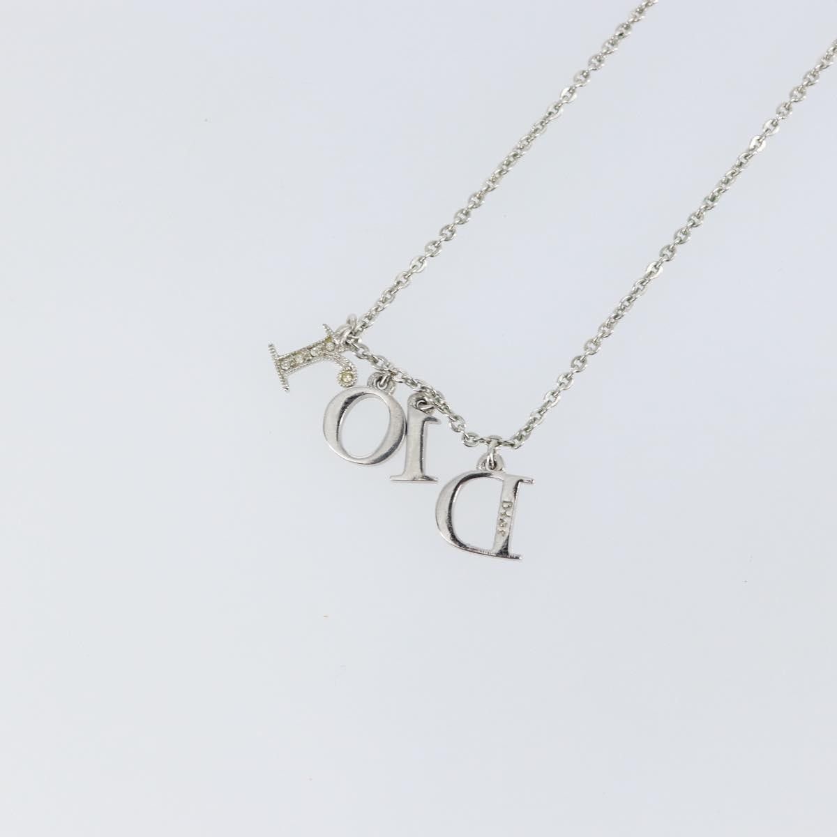 Dior Christian Dior Logo Necklace Crystal Embellished Metal Size ONE SIZE - 11 Thumbnail