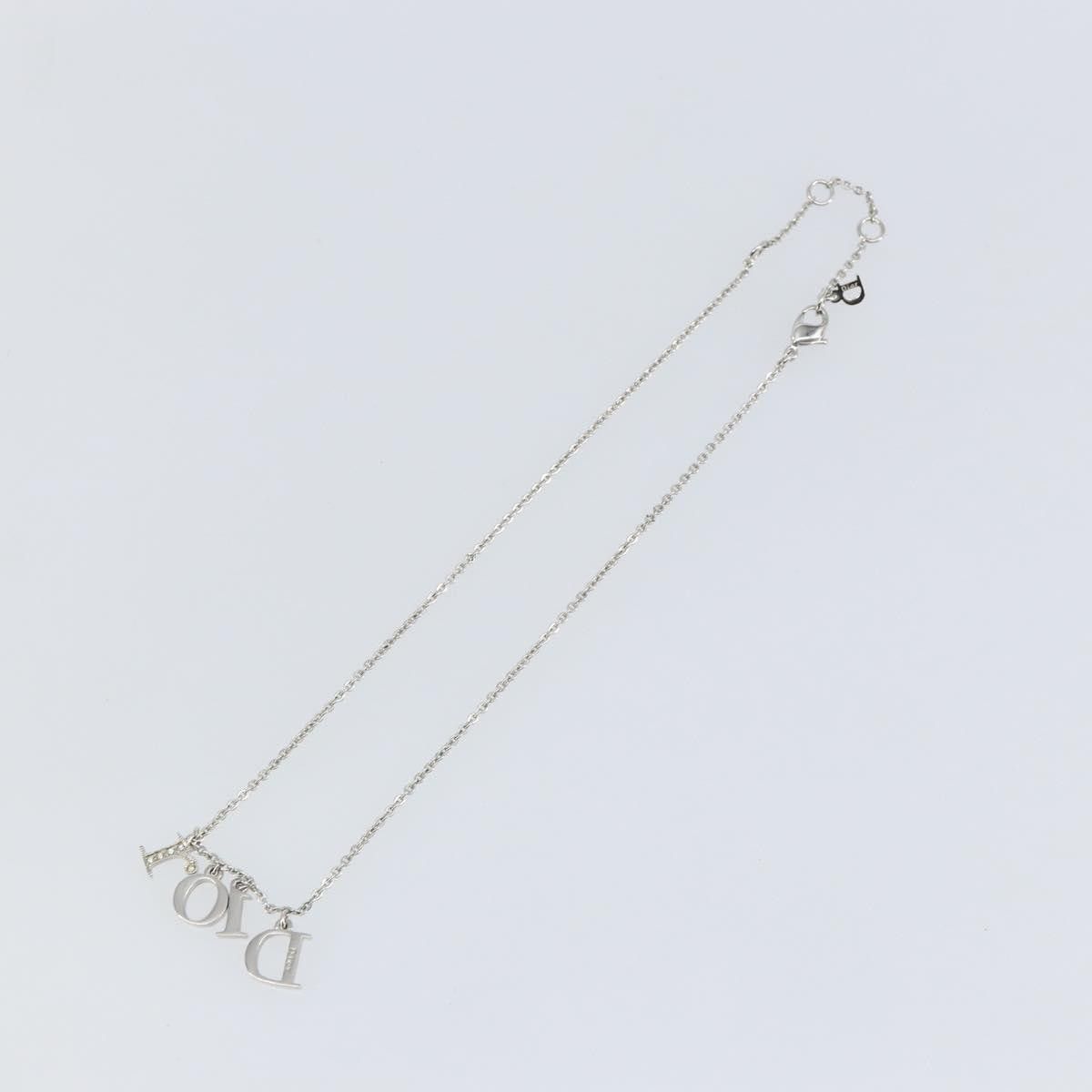 Dior Christian Dior Logo Necklace Crystal Embellished Metal Size ONE SIZE - 2 Thumbnail