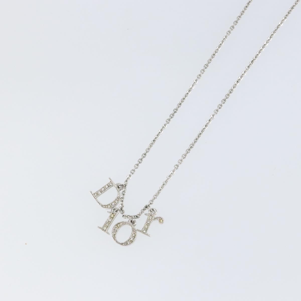 Dior Christian Dior Logo Necklace Crystal Embellished Metal Size ONE SIZE - 9 Thumbnail